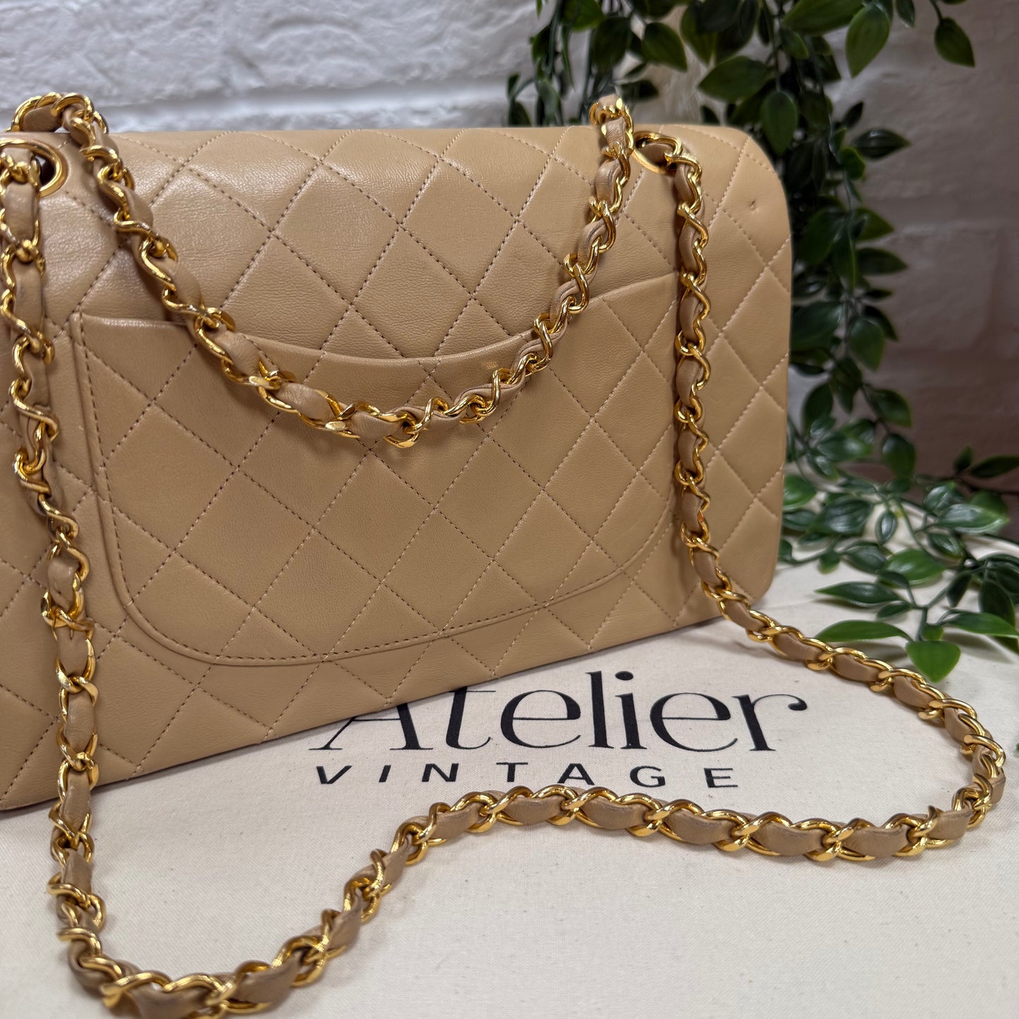 Chanel Rare 1989 Dark Beige Classic Double Flap Medium