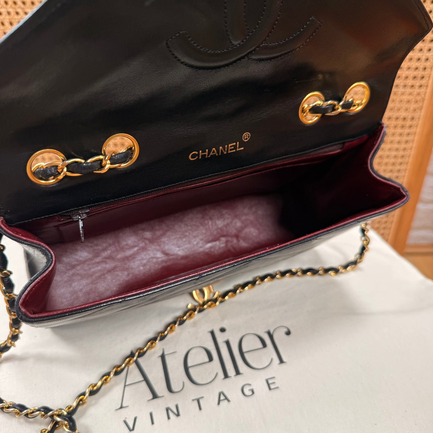 Chanel 1986 1986 Chevron Quilted Envelope Single Flap