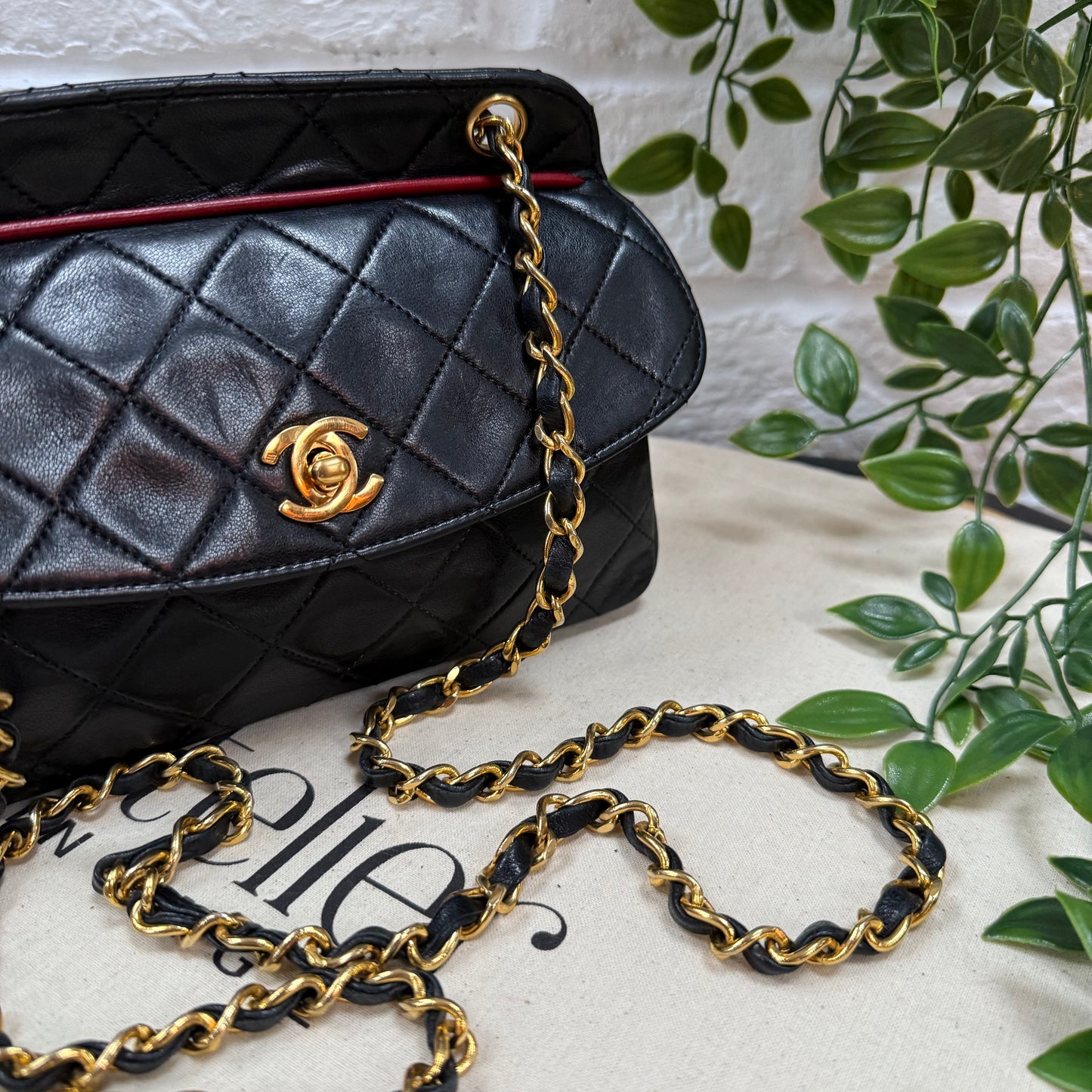 Chanel 1989 Rare Bi Color Single Flap Two Way