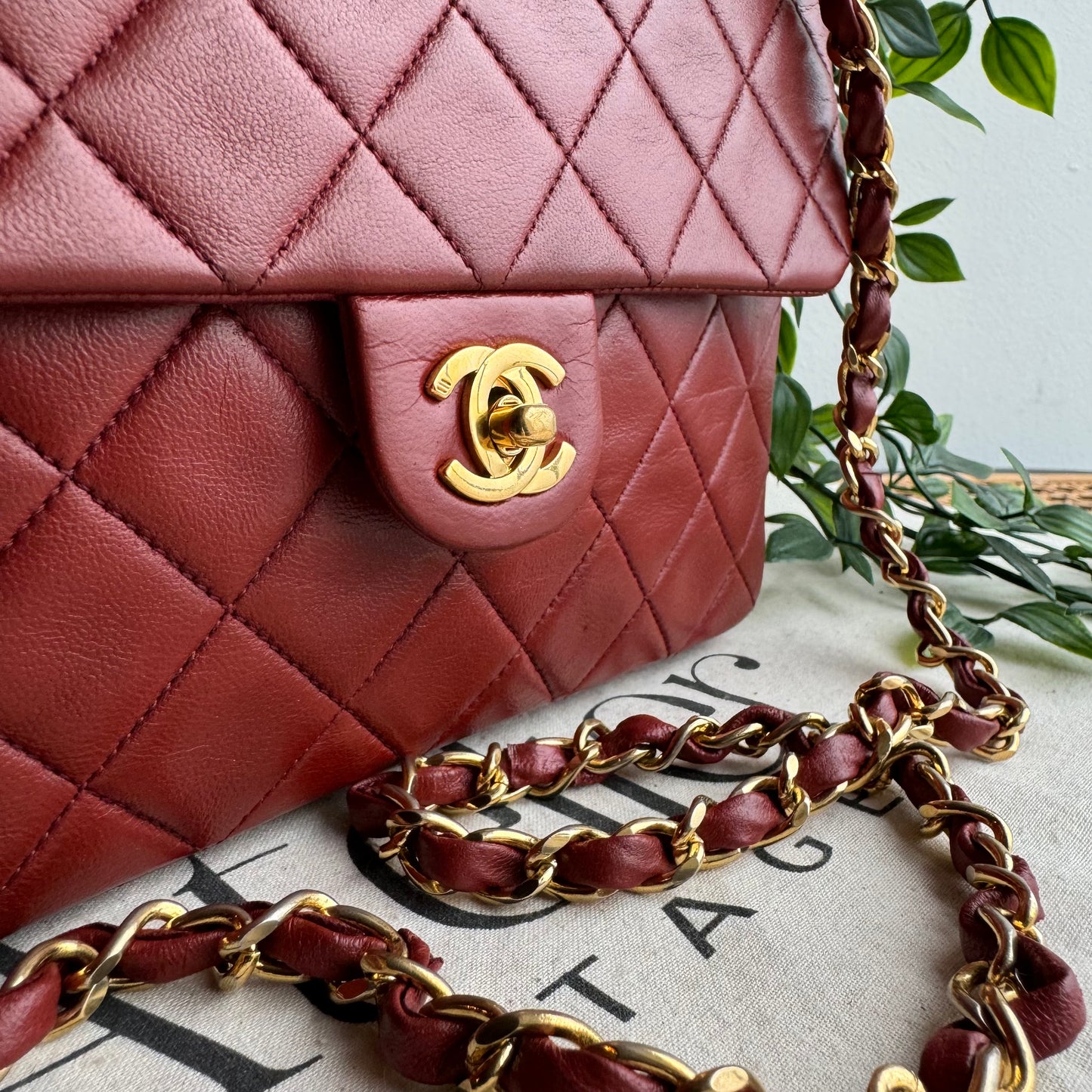Chanel 1989 Bordeaux Red Classic Single Flap Medium