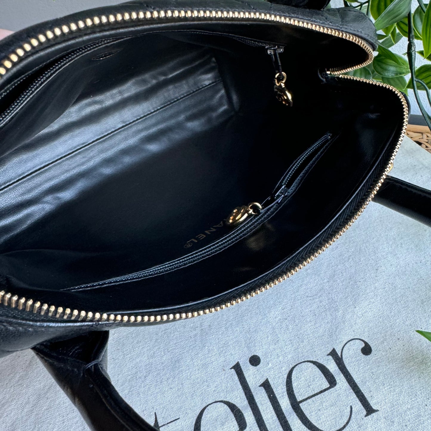 Chanel 1991 Quilted Lambskin Top Handle Two Way Bag