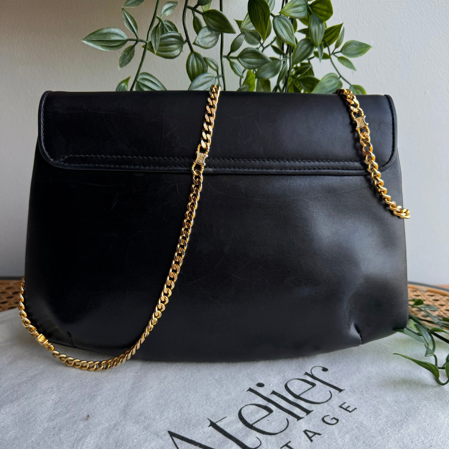 Celine Vintage Triomph Chain Strap Two Way Bag