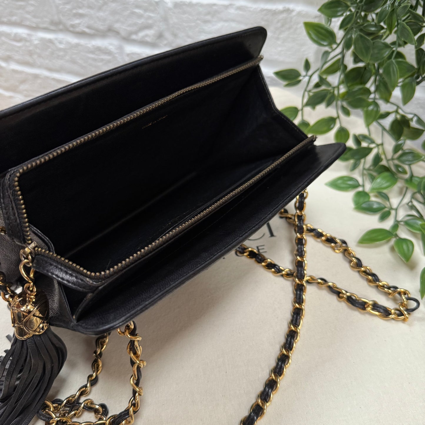 Chanel 1989 Cross Body Tassel Mini zip Tote