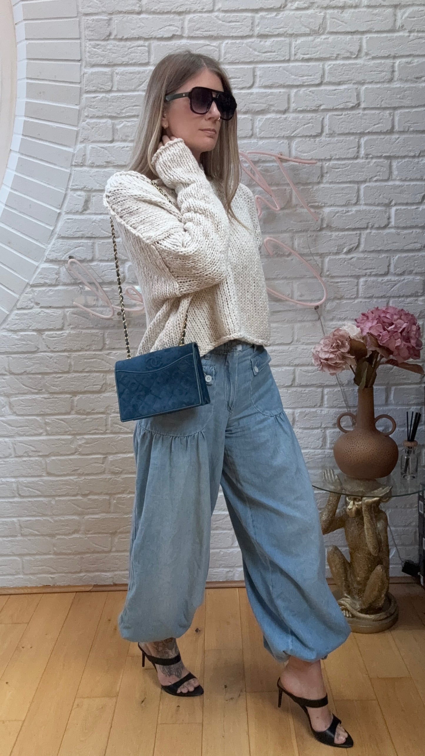 Chanel Rare 1989 Teal Suede CC Quilted Full Flap