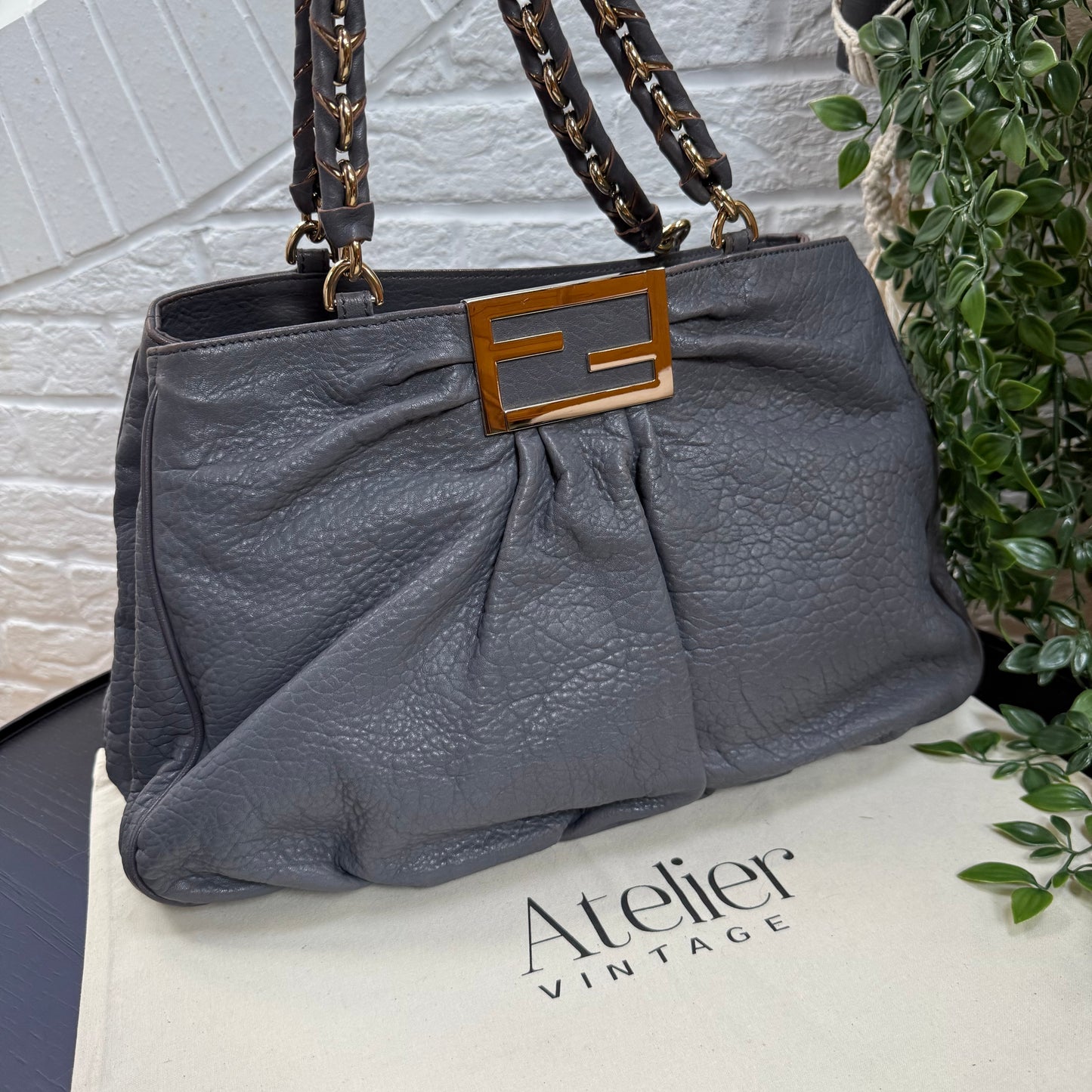 Fendi 1990s Mia Tote in Dove grey