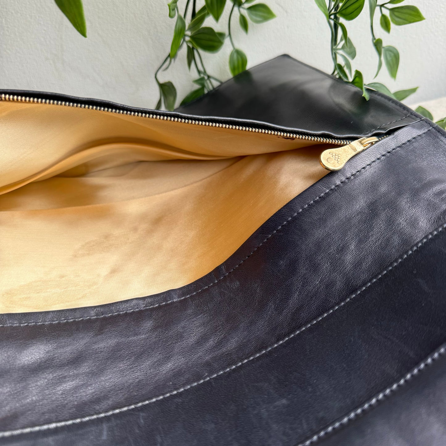 Bottega Veneta 1980s Emerald & Navy Intrecciato Clutch with Chain