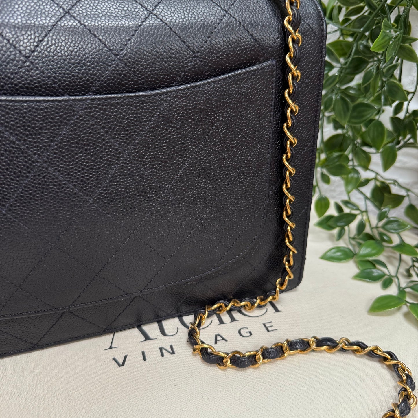 Chanel 1997 Very Rare Midnight Blue Caviar Single Flap