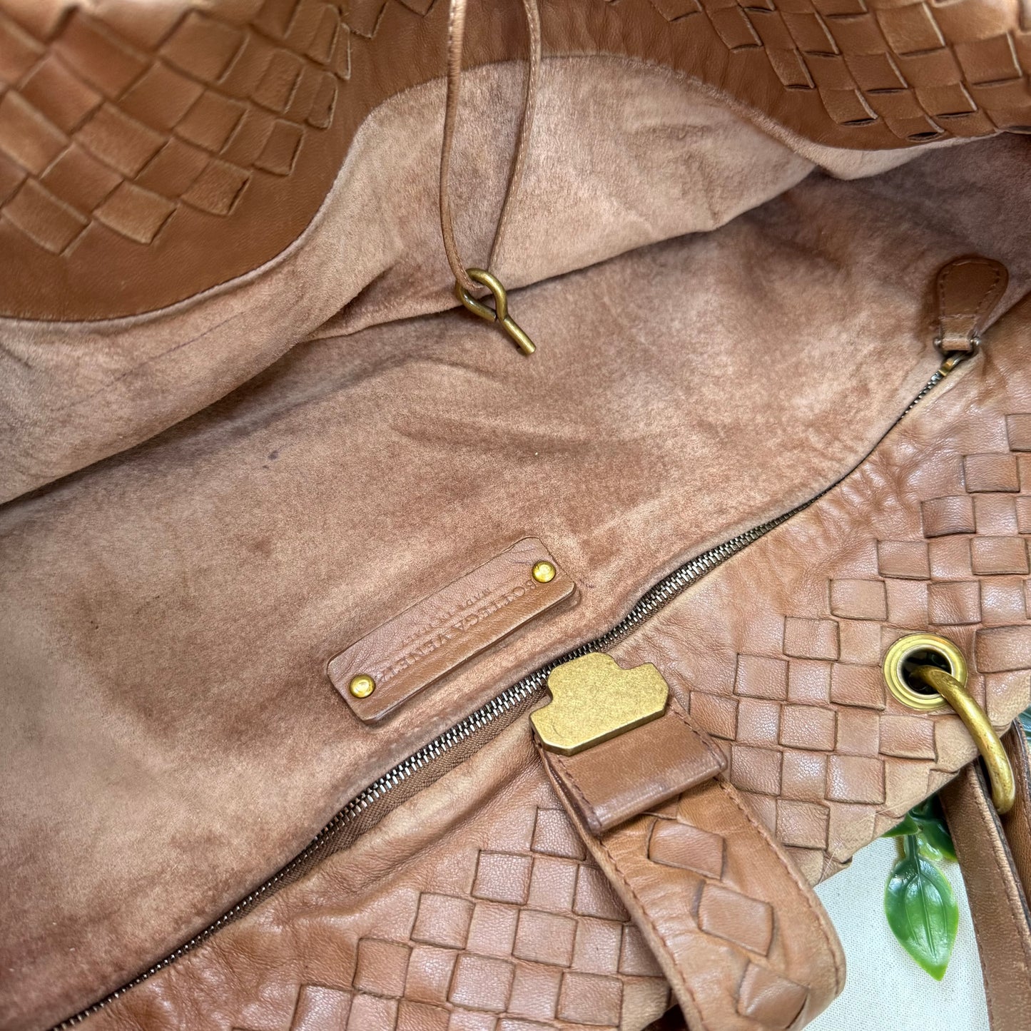 Bottega Veneta 1990s Tan Intrecciato Tote