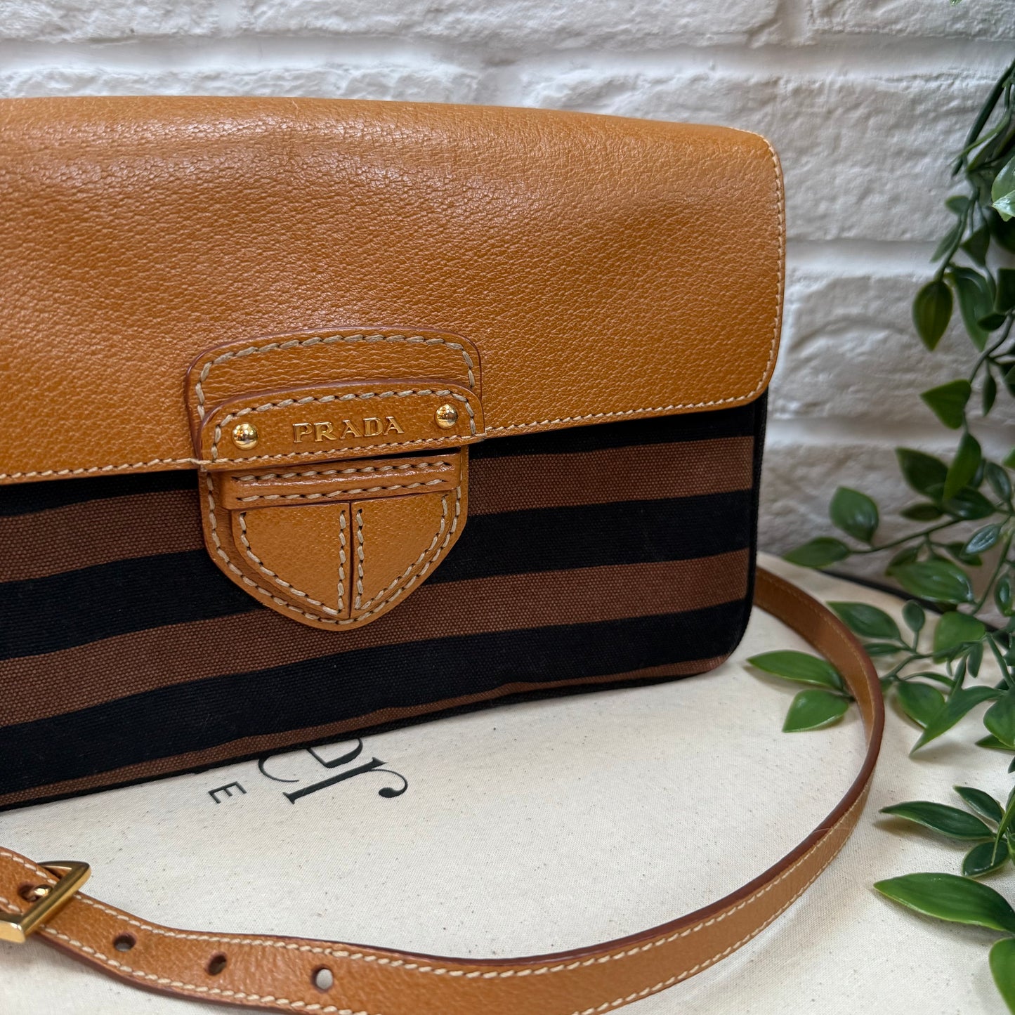 Prada Two Way Canapa Shoulder Bag