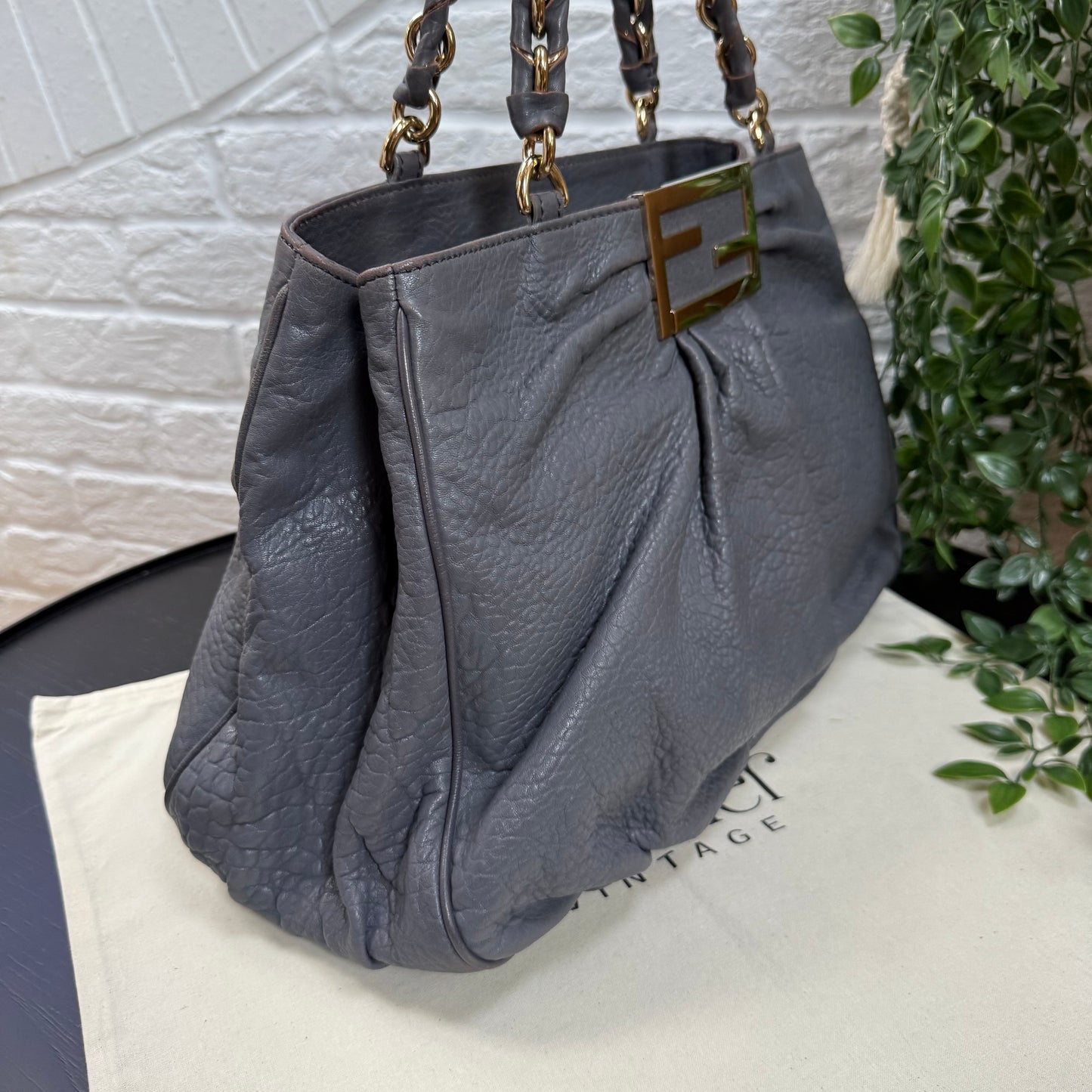 Fendi 1990s Mia Tote in Dove grey