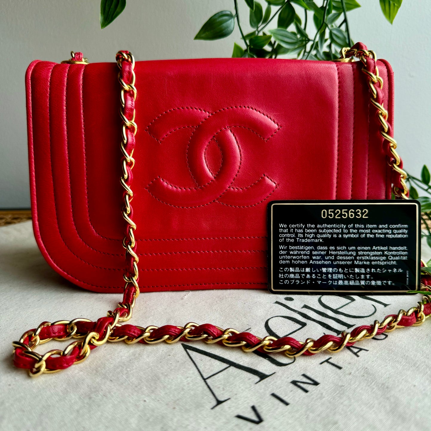 Chanel 1986 Red CC Quilted Full Flap