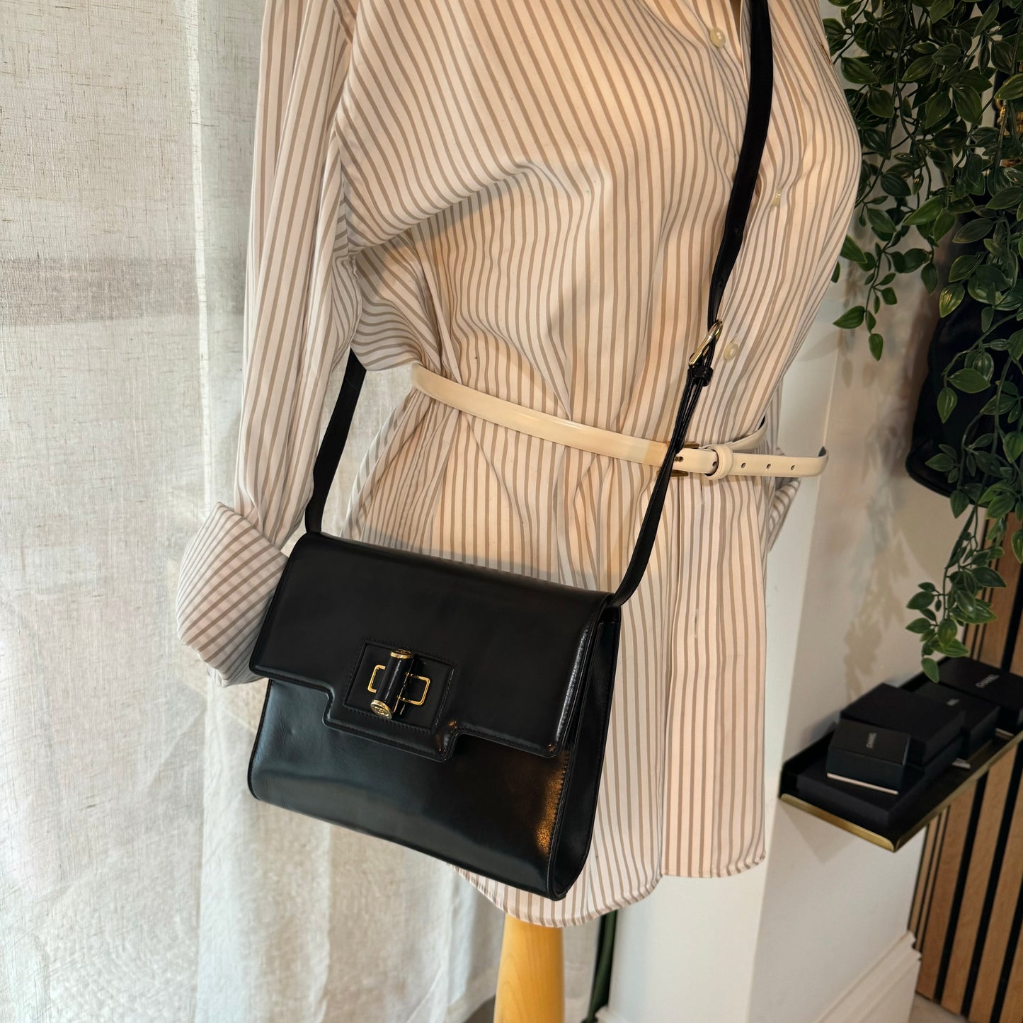 Gucci 1980s Rare GG Turnlock Two Way Bag