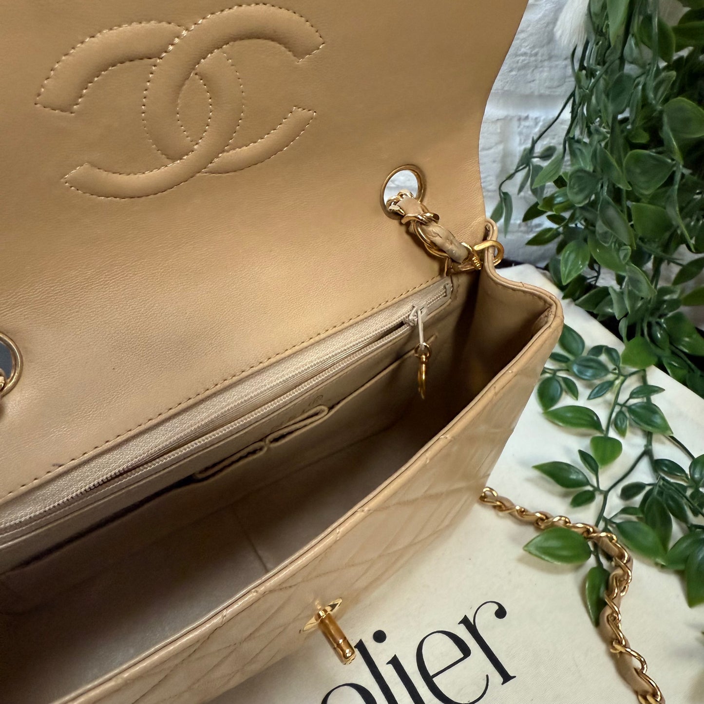 Chanel 1989 Chanel Dark Beige Medium Square