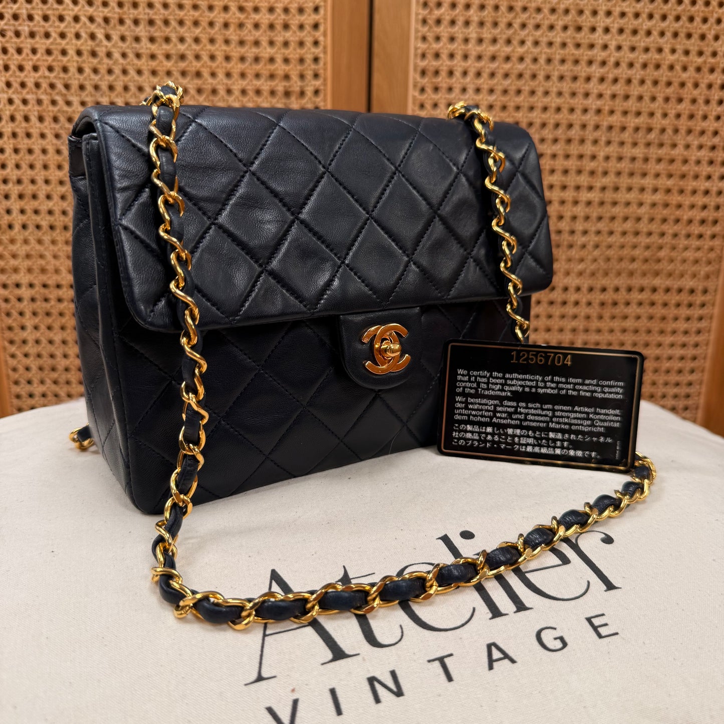 Chanel 1989 Classic Square Single Flap Medium - Navy