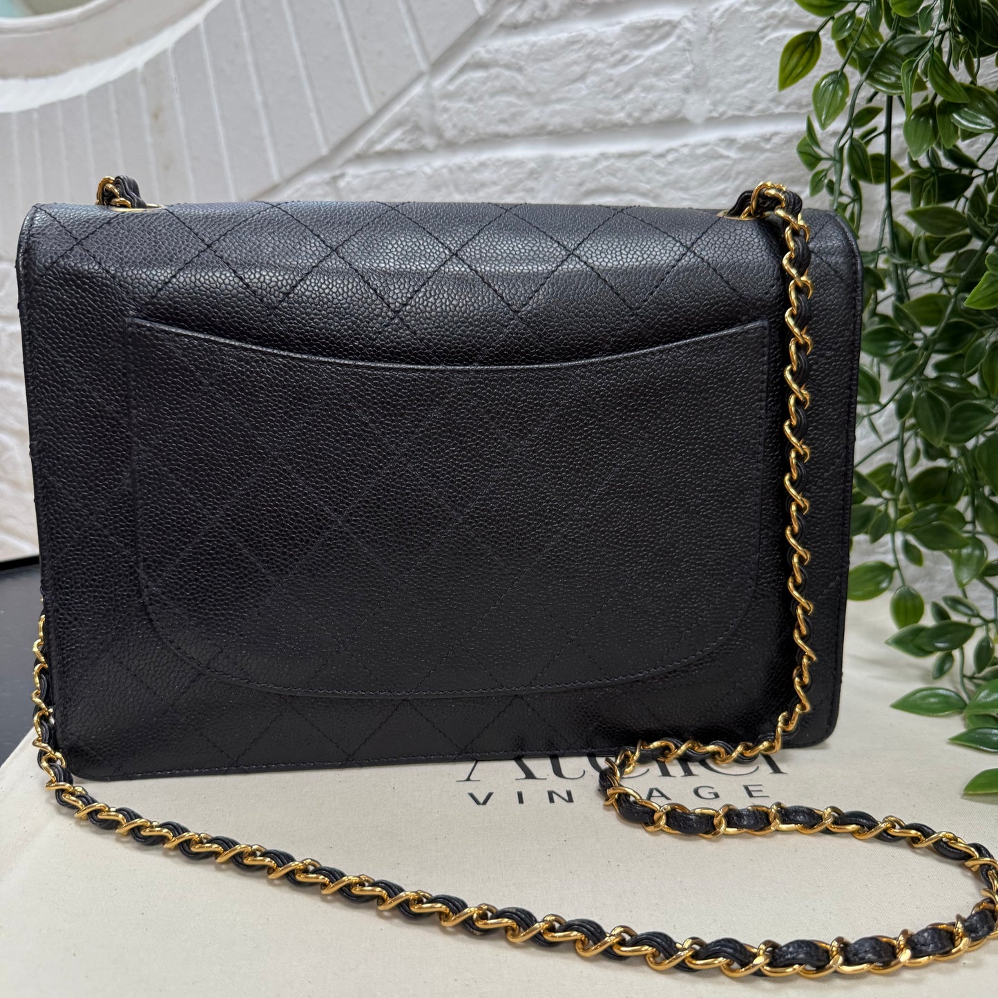 Chanel 1997 Very Rare Midnight Blue Caviar Single Flap