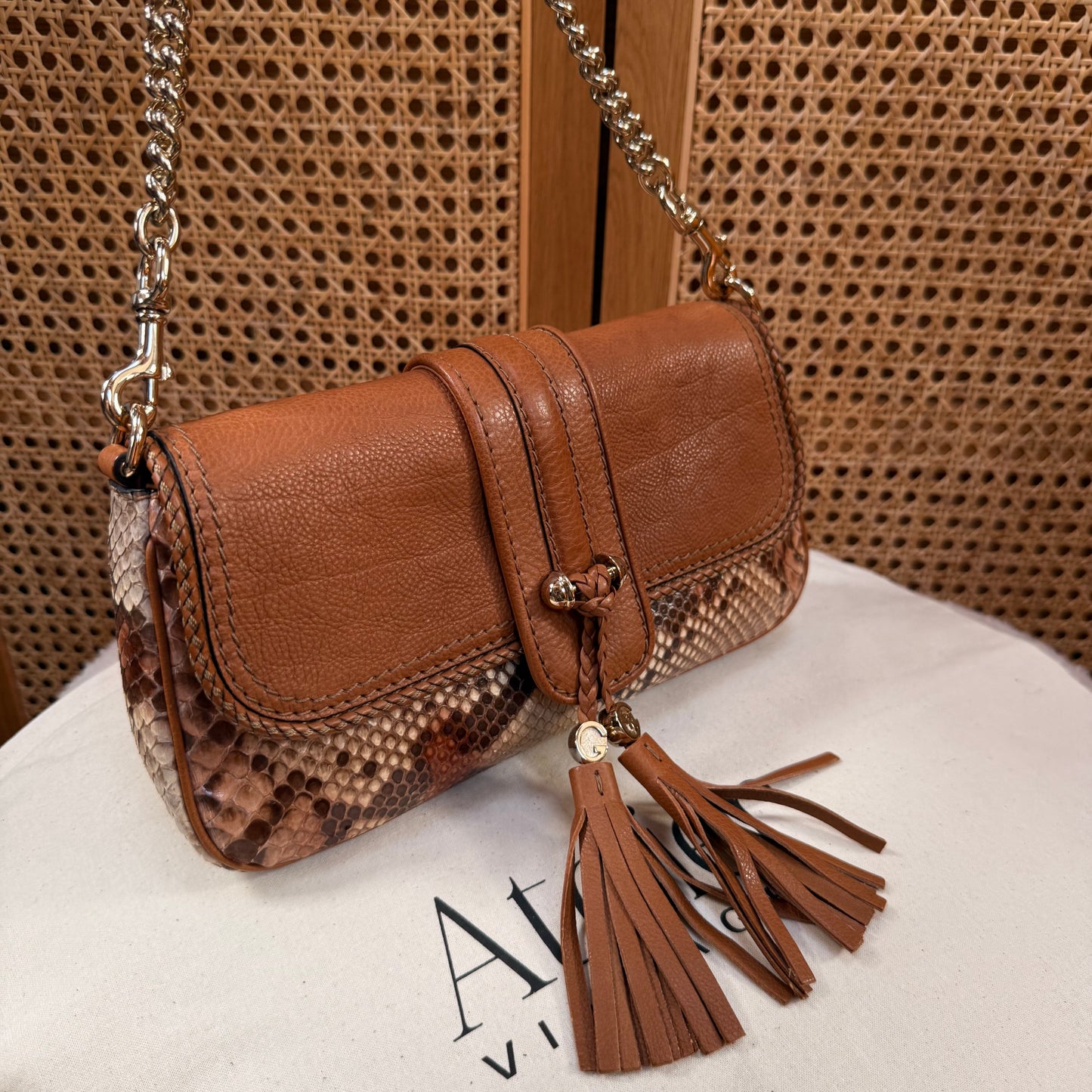 Gucci 2000s Marrakech Python Two Way Chain Bag