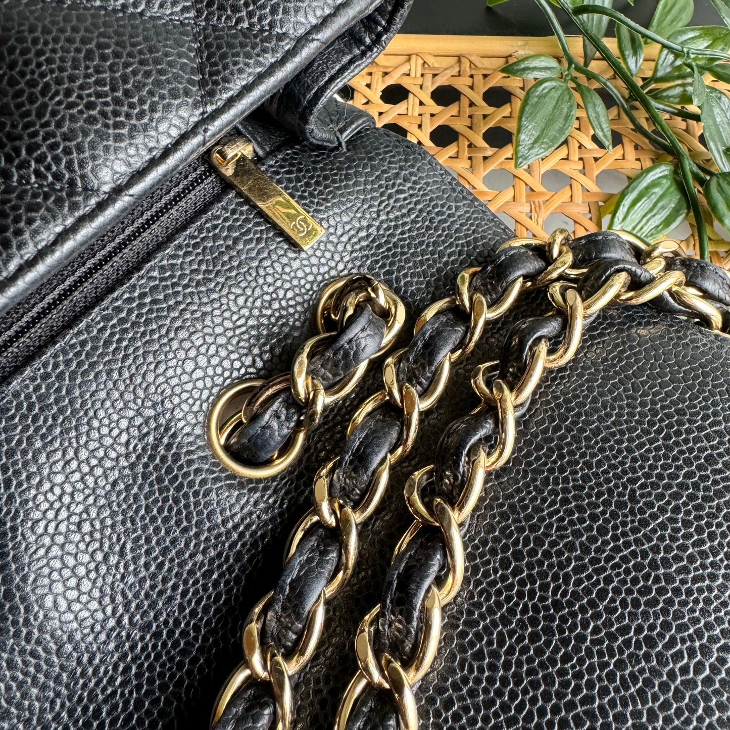 Chanel 2009 Caviar Leather Classic Single Flap Jumbo