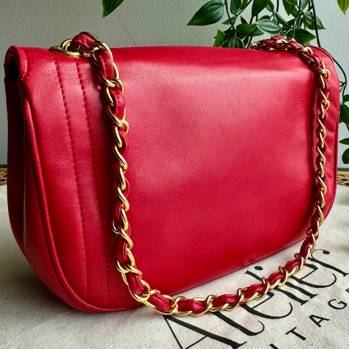 Chanel 1986 Red CC Quilted Full Flap