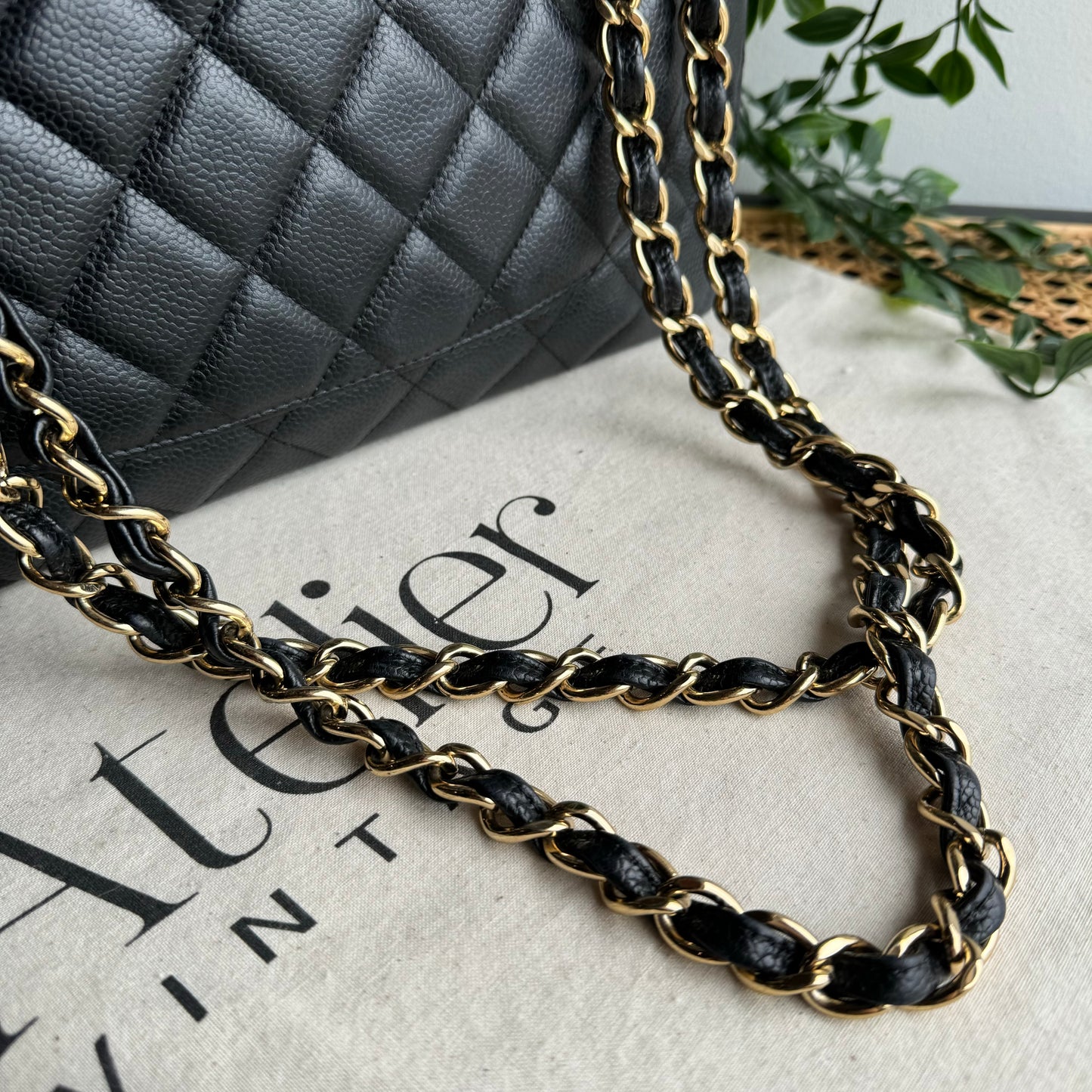 Chanel 2009 Caviar Leather Classic Single Flap Jumbo
