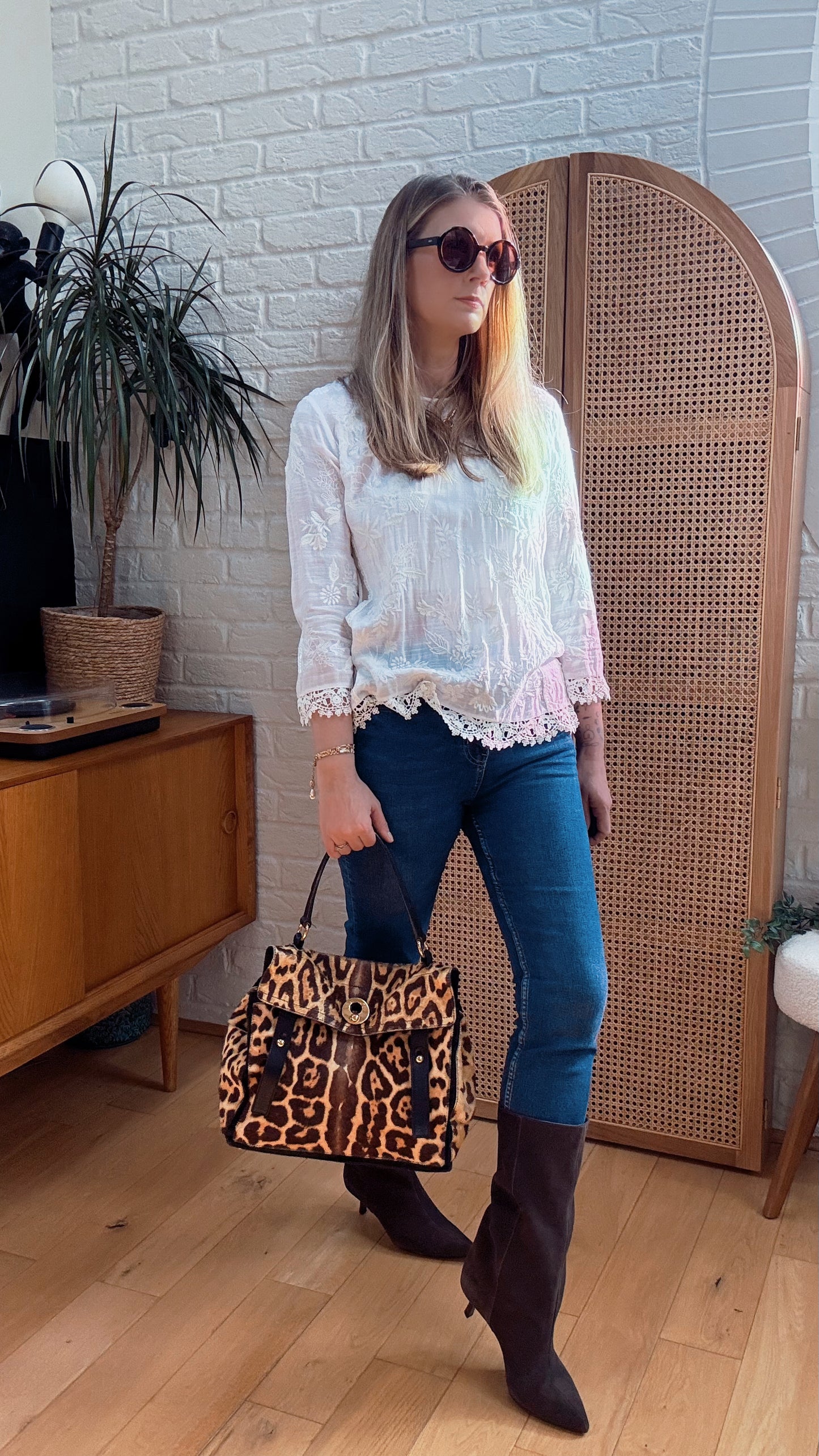 Saint Laurent ‘Muse II’ Two Way Bag Rare Leopard Print Pony Hair