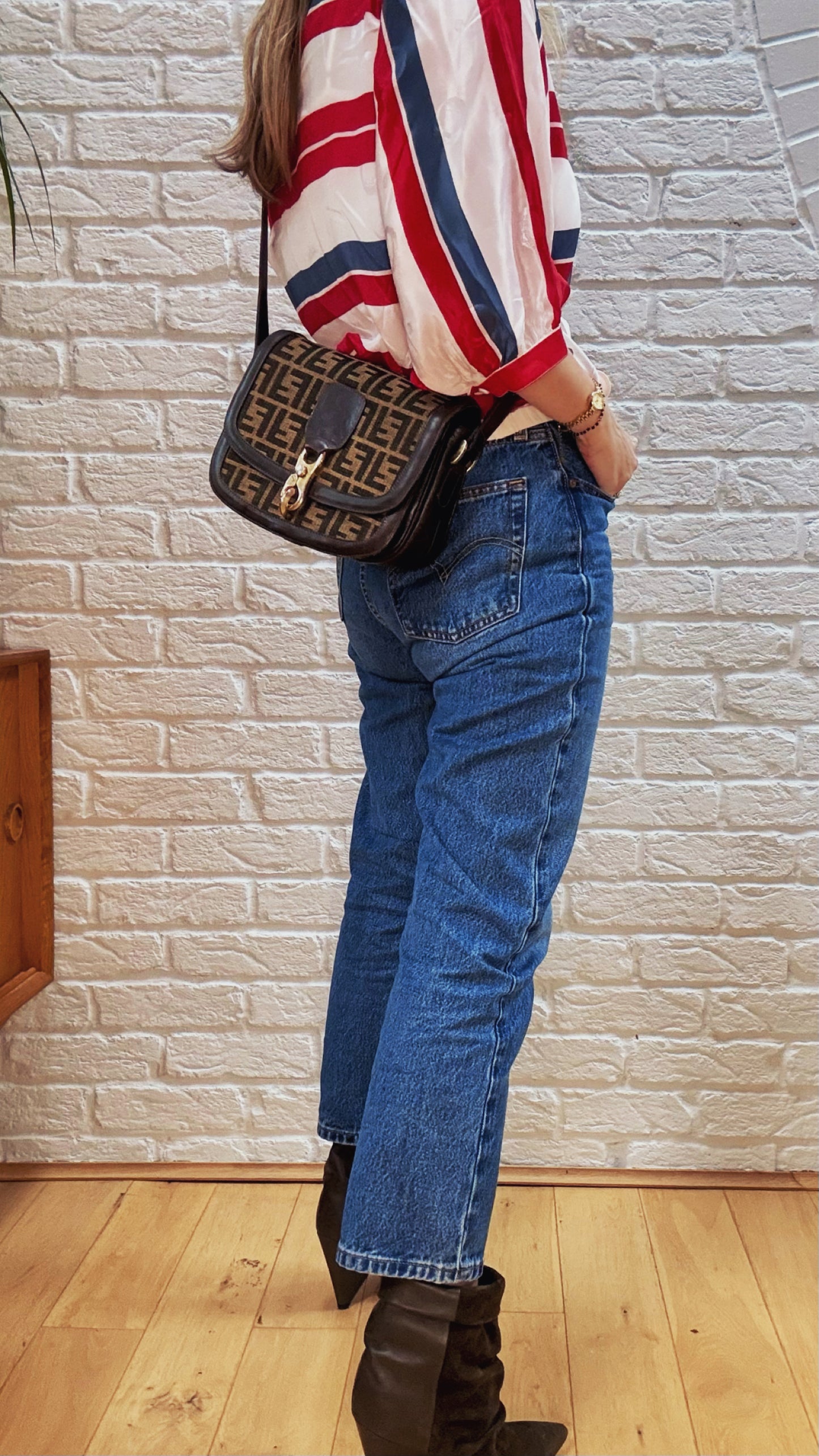 Fendi Zucca Vintage 1980s Shoulder Bag