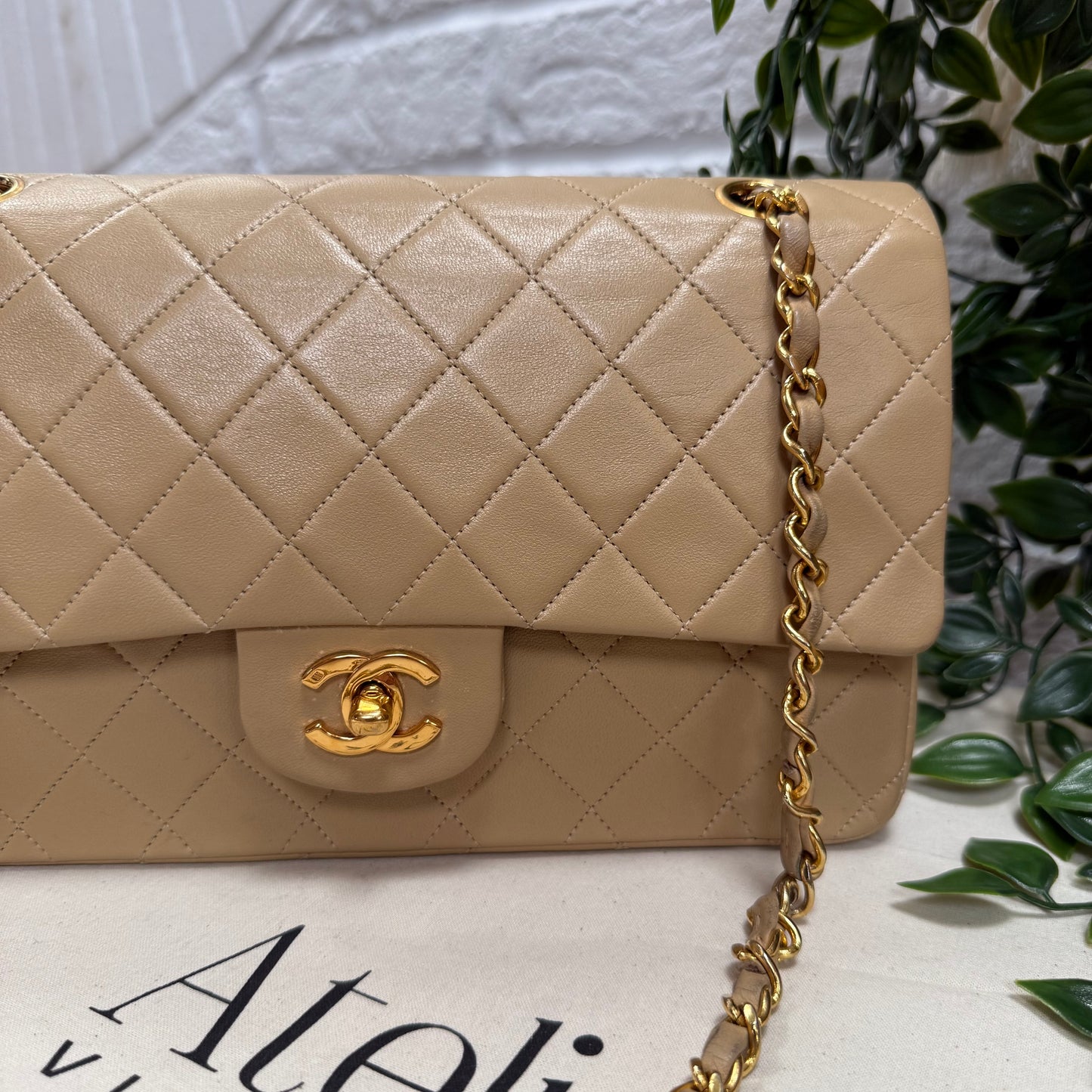 Chanel Rare 1989 Dark Beige Classic Double Flap Medium
