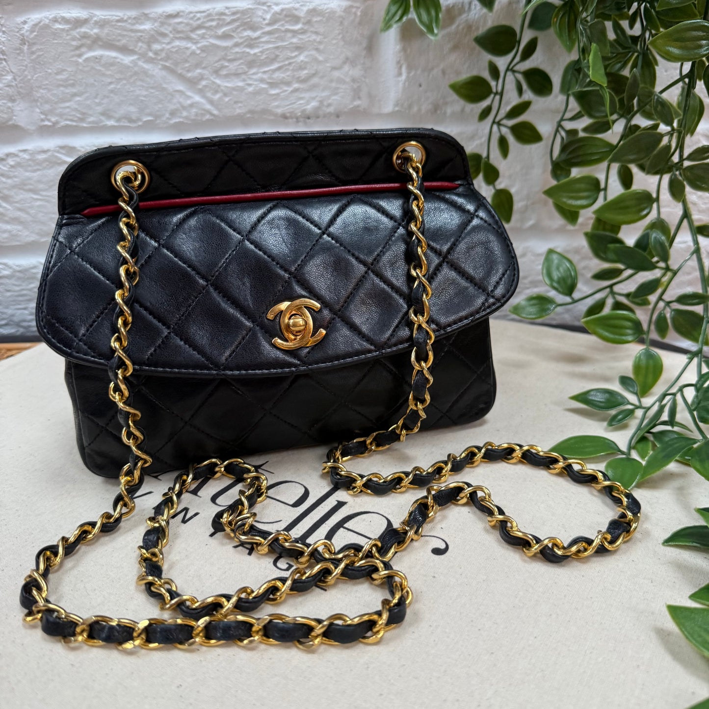 Chanel 1989 Rare Bi Color Single Flap Two Way