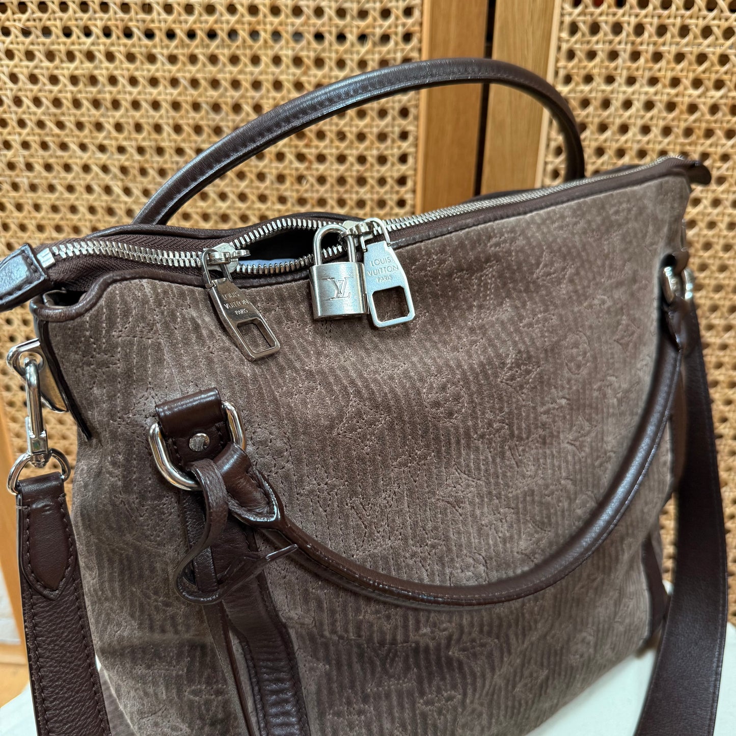 Louis Vuitton 2011 Antheia in Monogram Brown Suede & Leather Two Way