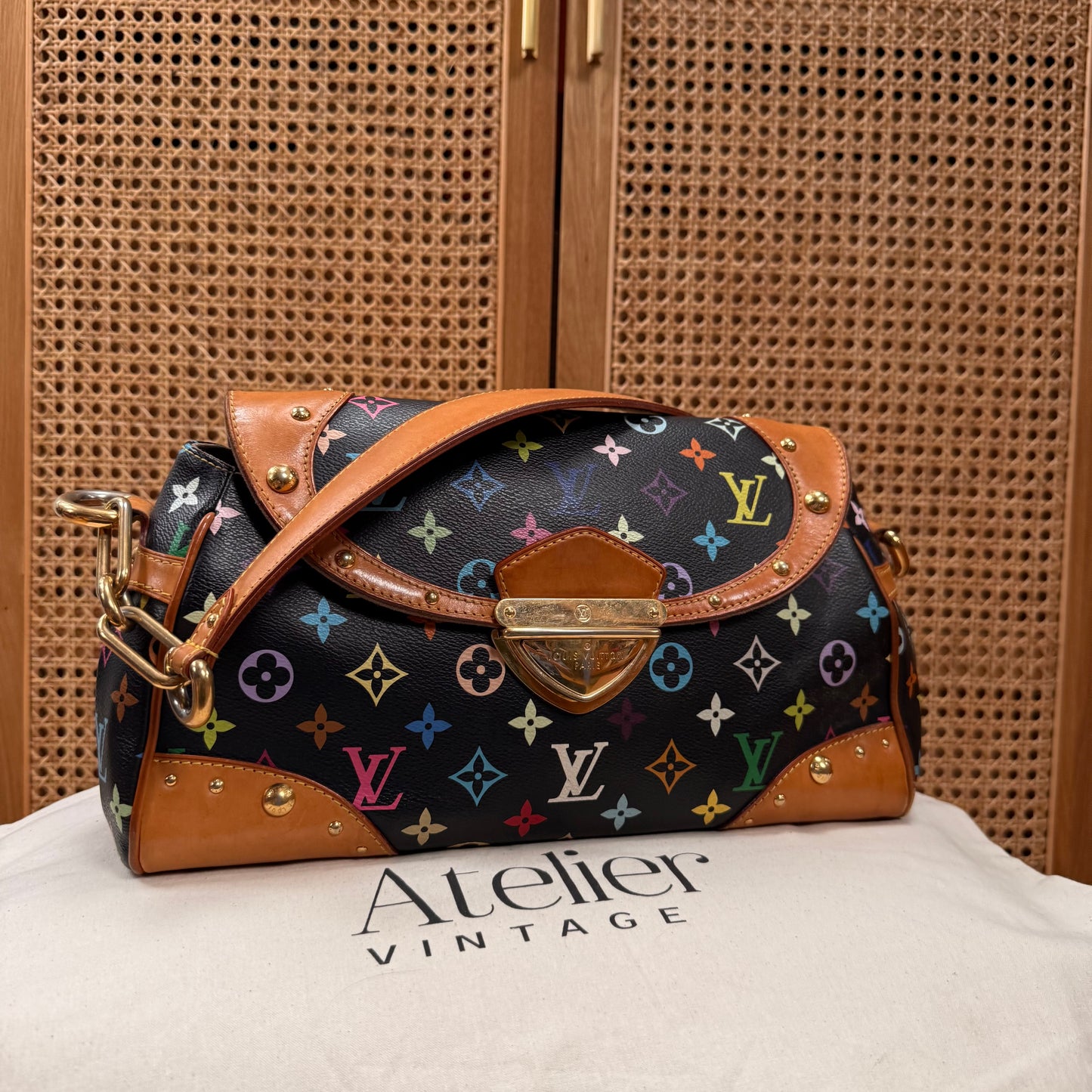 Louis Vuitton 2003 Murakami Black Monogram Beverly MM