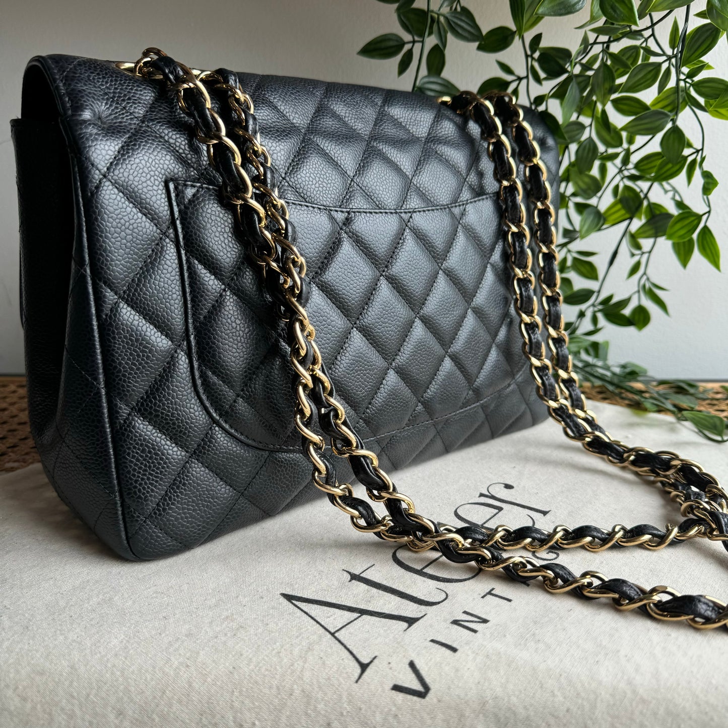Chanel 2009 Caviar Leather Classic Single Flap Jumbo