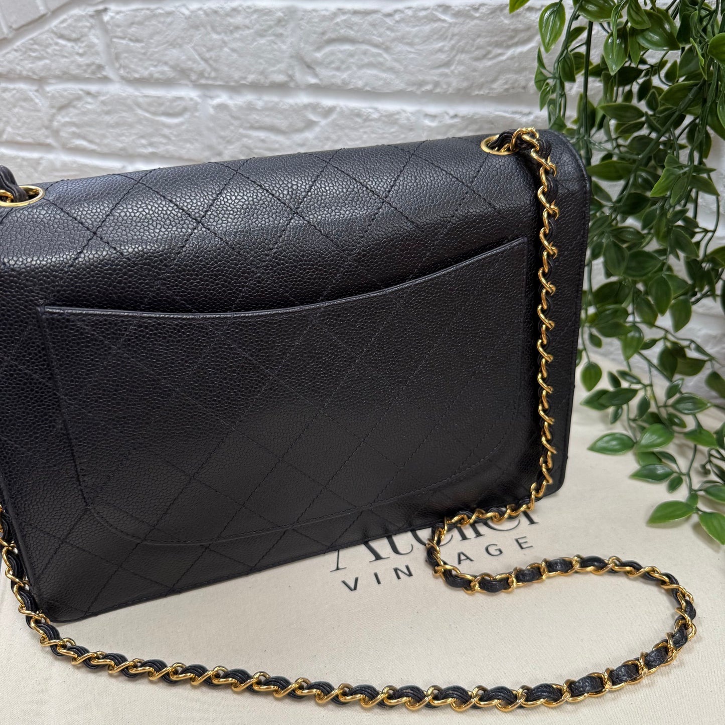Chanel 1997 Very Rare Midnight Blue Caviar Single Flap