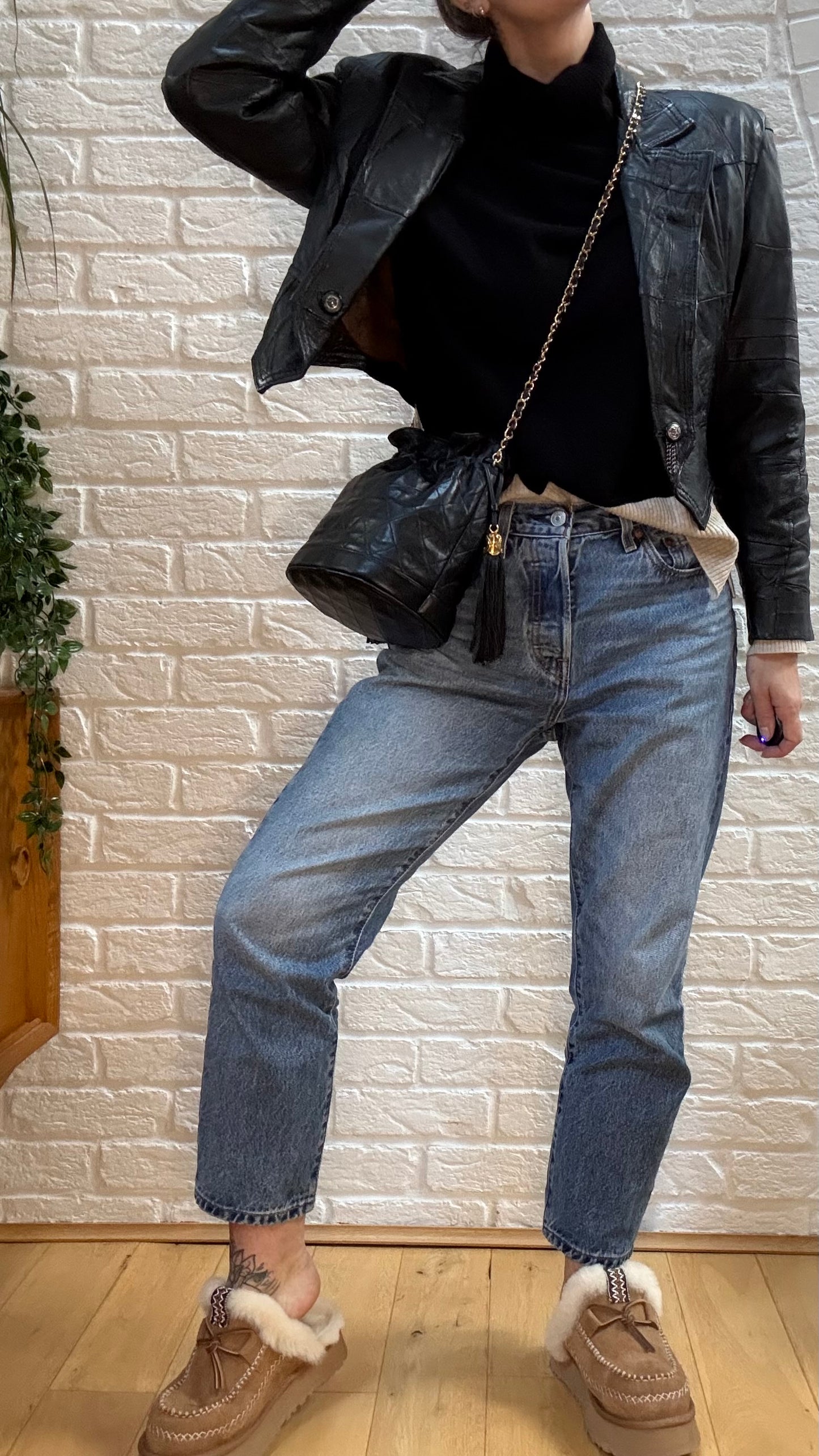 1997 Lambskin Double Tassel Bucket Bag