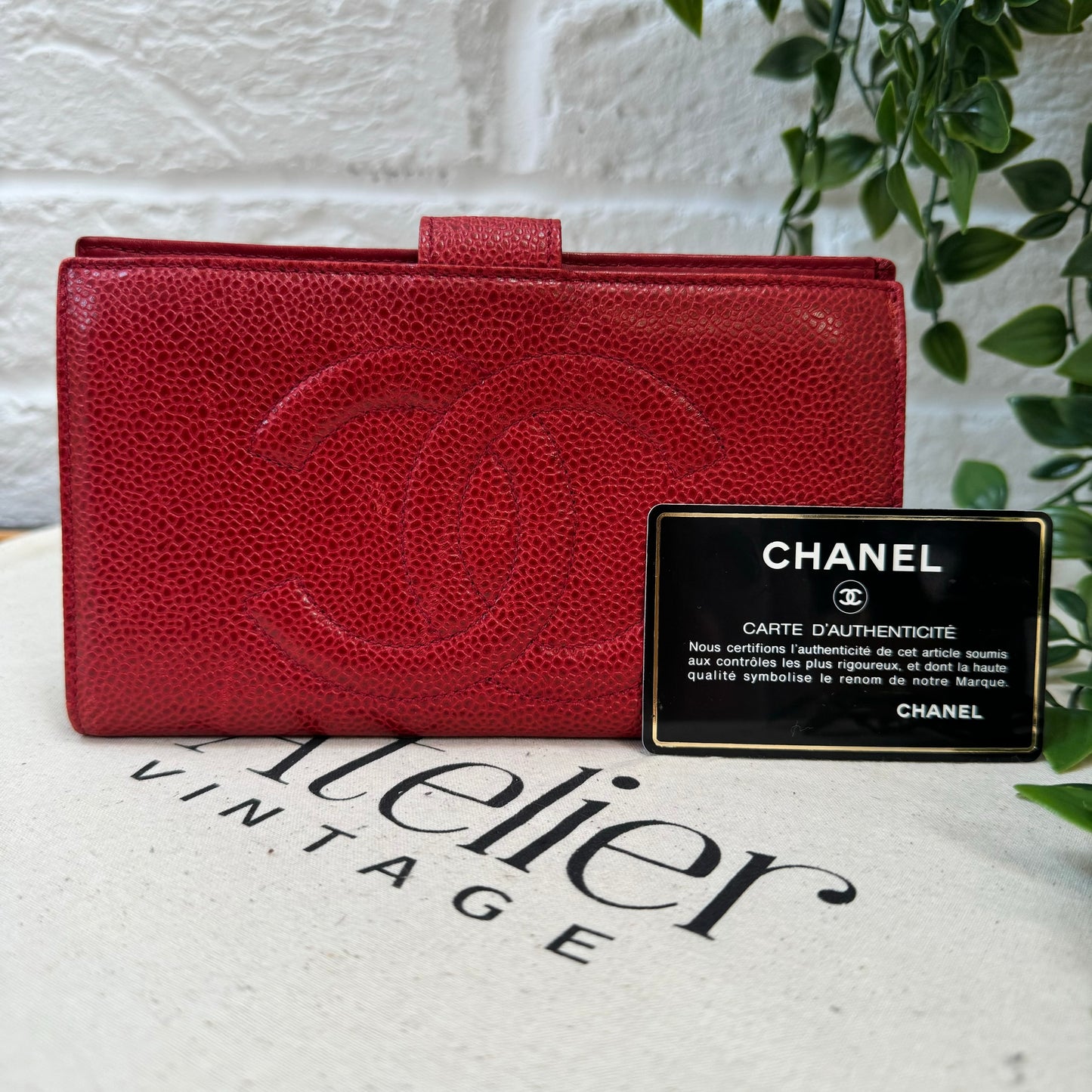 Chanel 1991 Caviar Leather Kiss Lock Purse