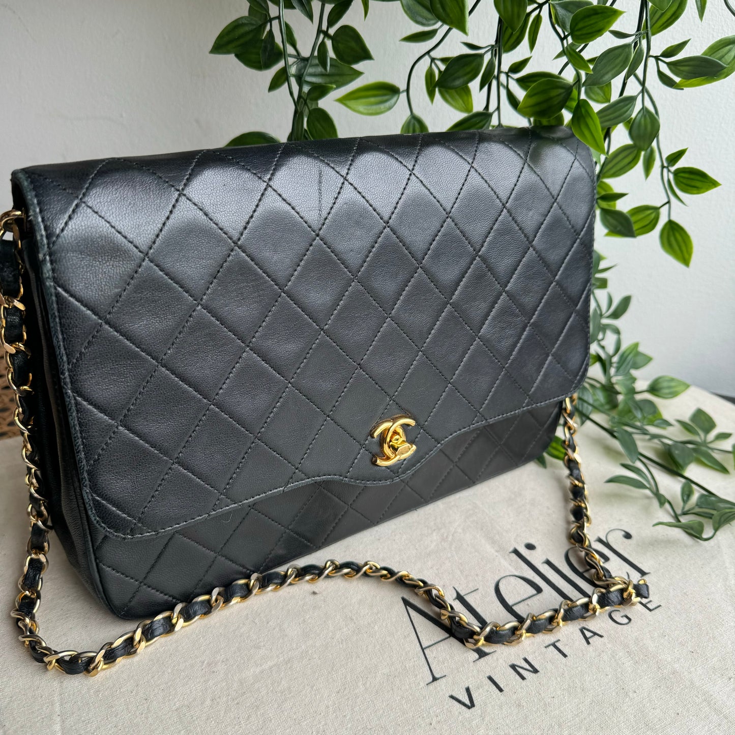Chanel 1980s CC Turnlock Single Flap