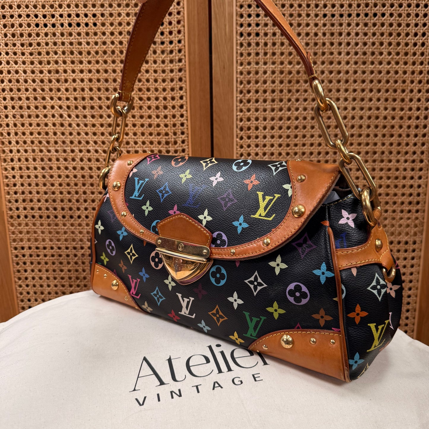 Louis Vuitton 2003 Murakami Black Monogram Beverly MM