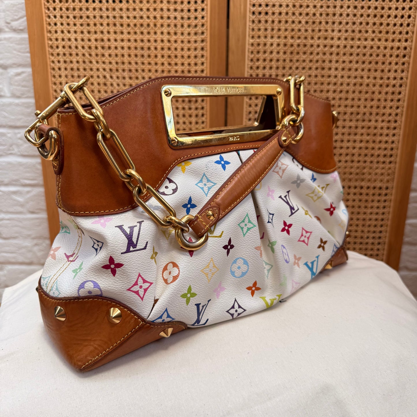 Louis Vuitton 2003 Murakami White Multi Color Judy MM