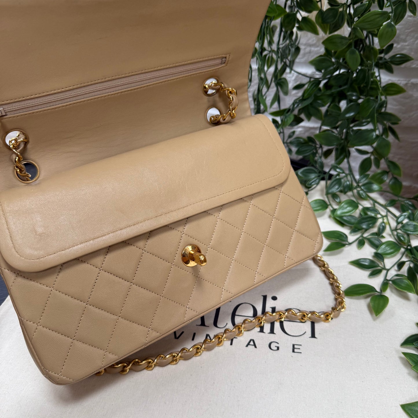 Chanel Rare 1989 Dark Beige Classic Double Flap Medium
