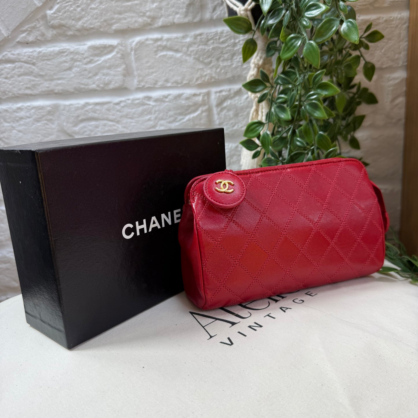 Chanel 1989 Quilted Pouch with CC Charm zip pull