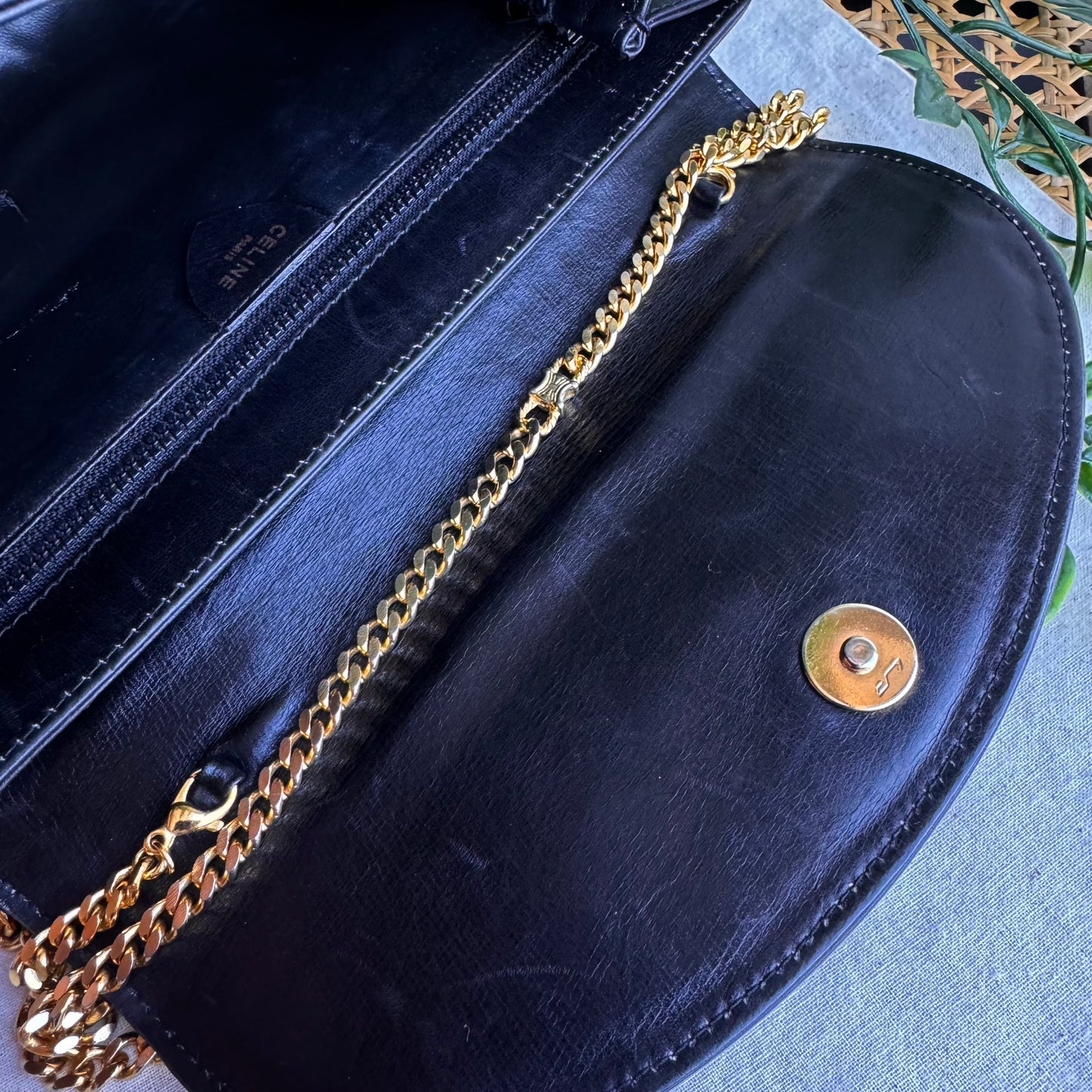 Celine Vintage Triomph Chain Strap Two Way Bag