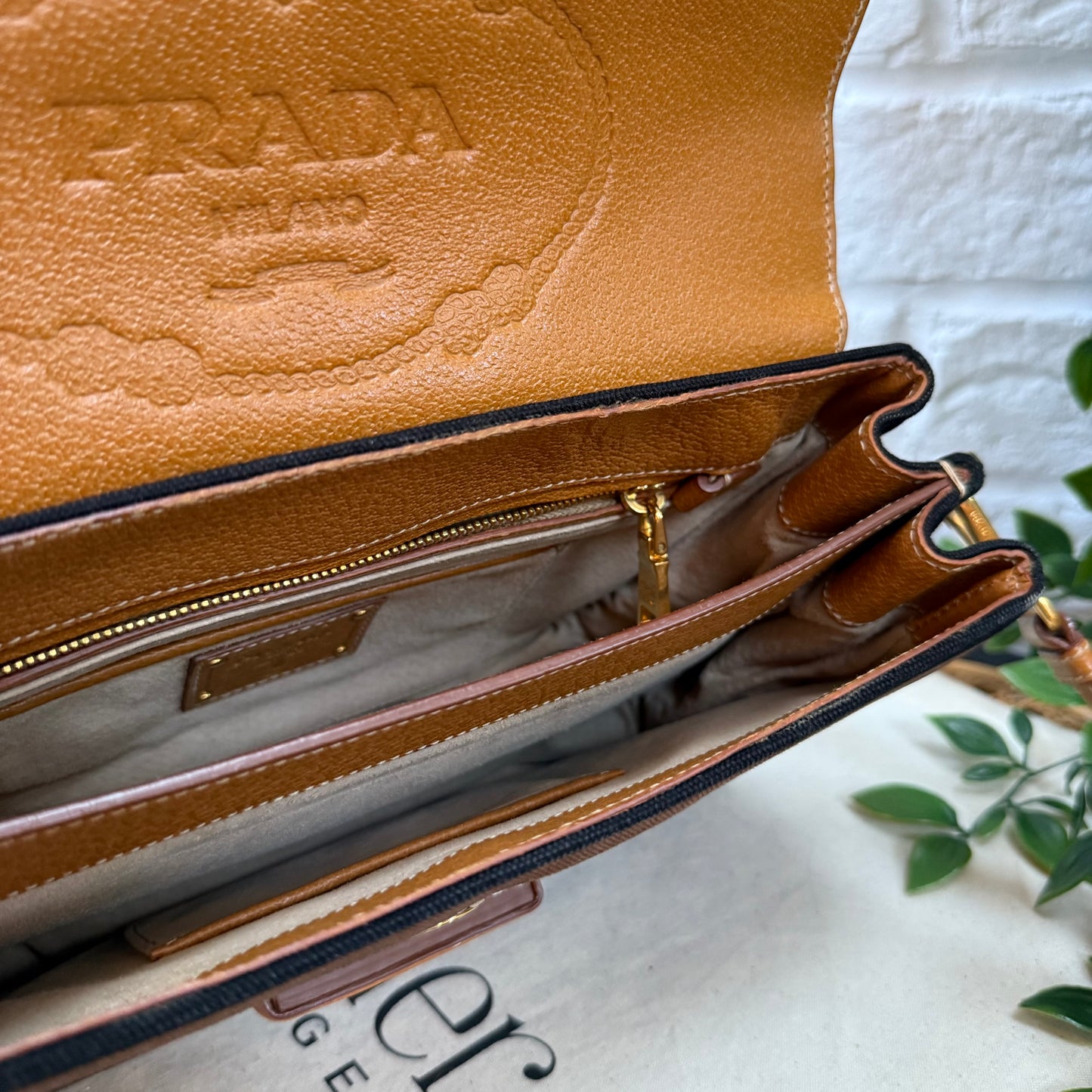 Prada Two Way Canapa Shoulder Bag
