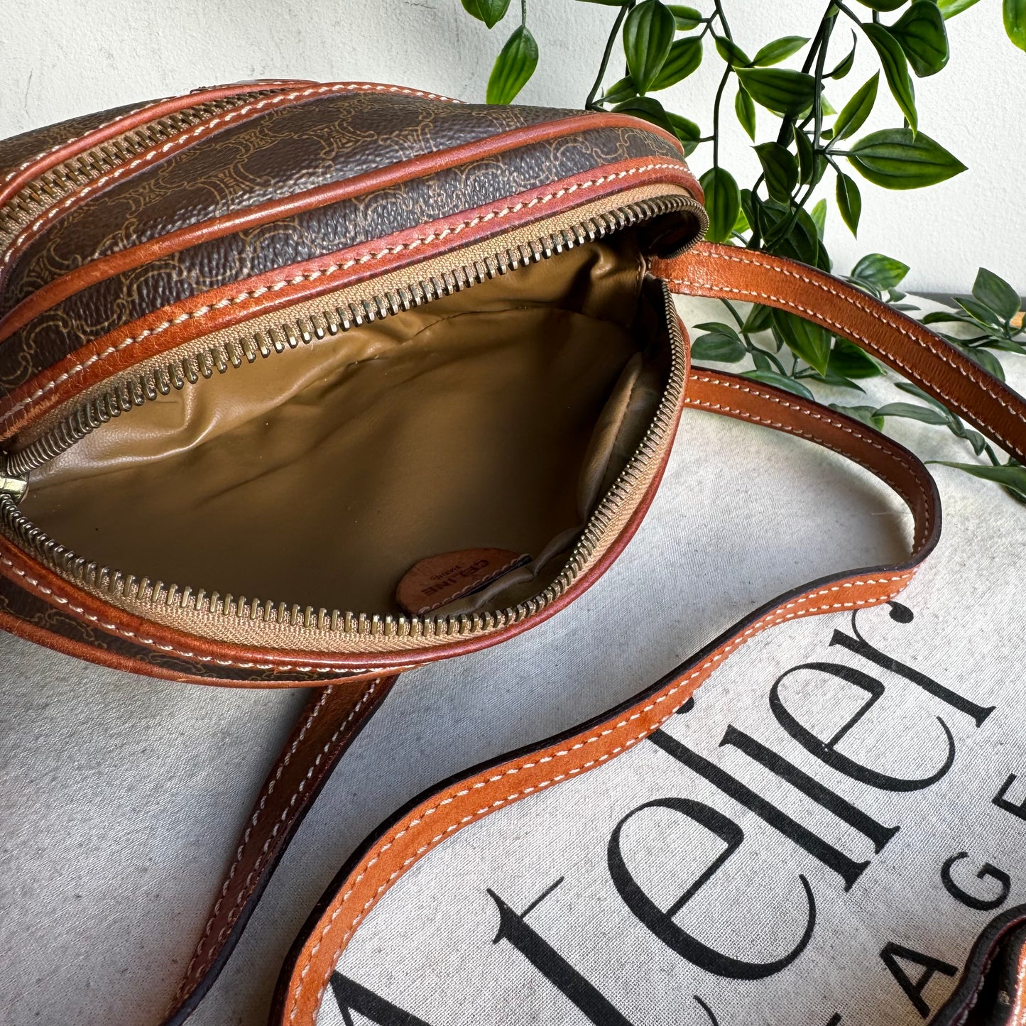 Celine Macadam Brown Shoulder Bag