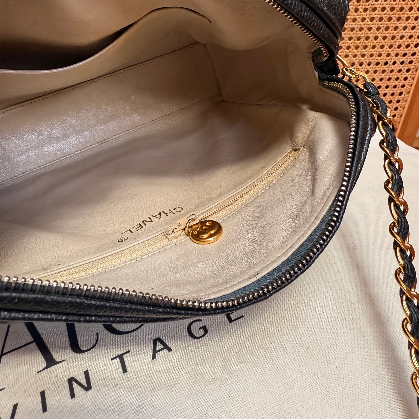 Chanel 1994 Rare Caviar Camera Bag with CC Charm