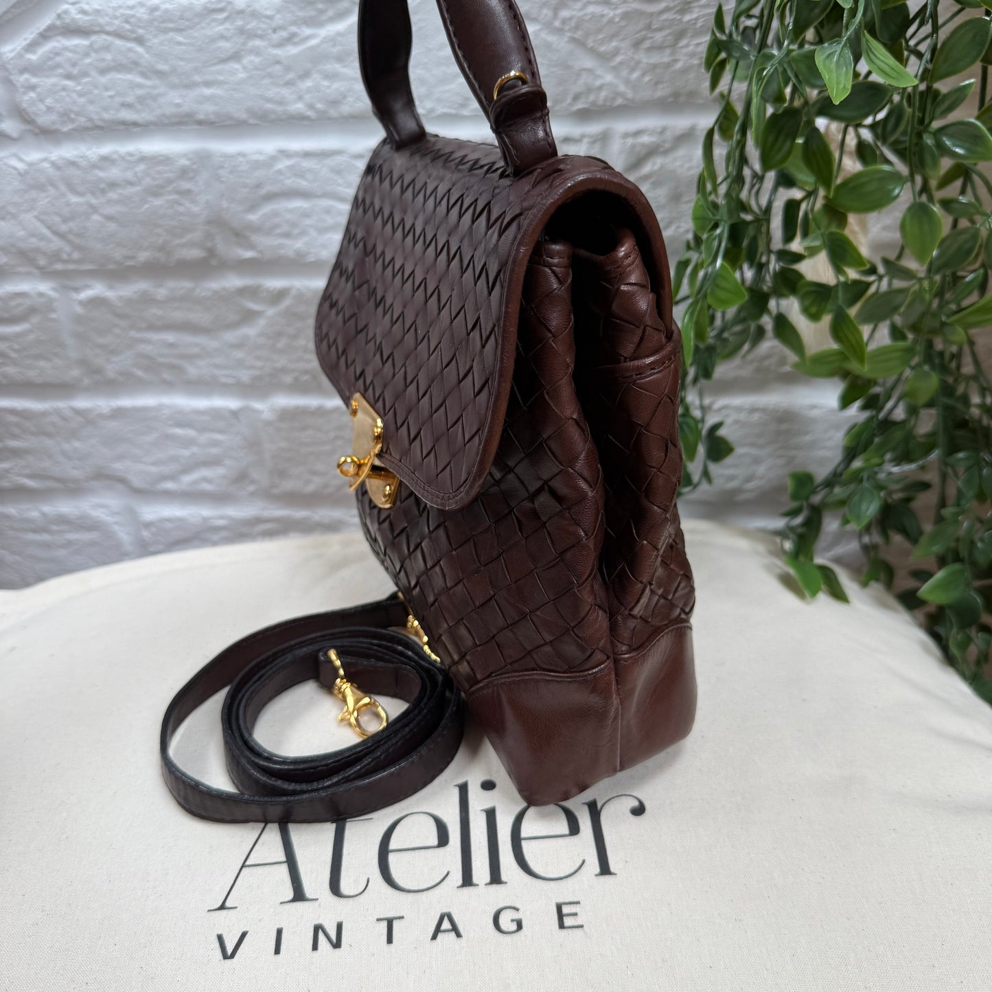 Bottega Veneta Chocolate Brown Two Way Cross Body