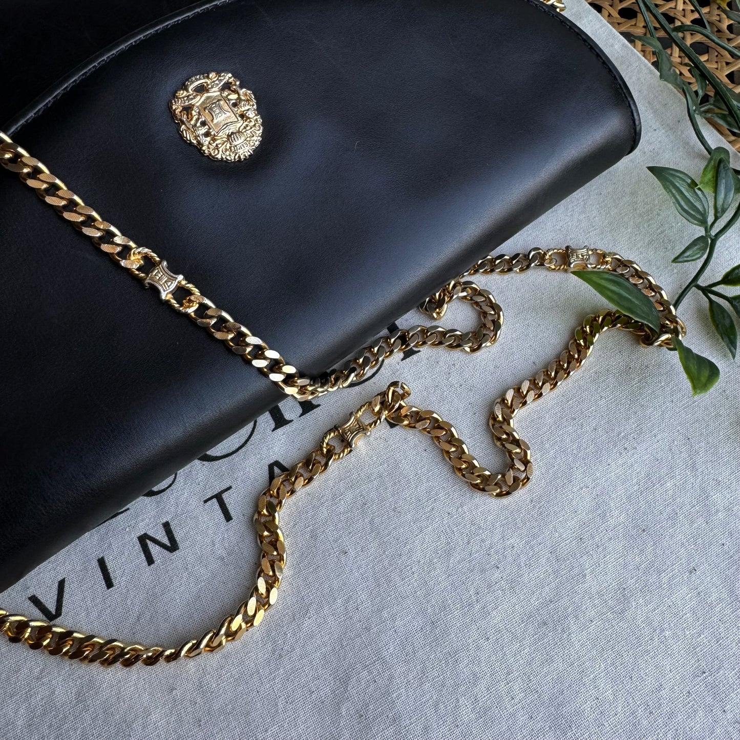 Celine Vintage Triomph Chain Strap Two Way Bag