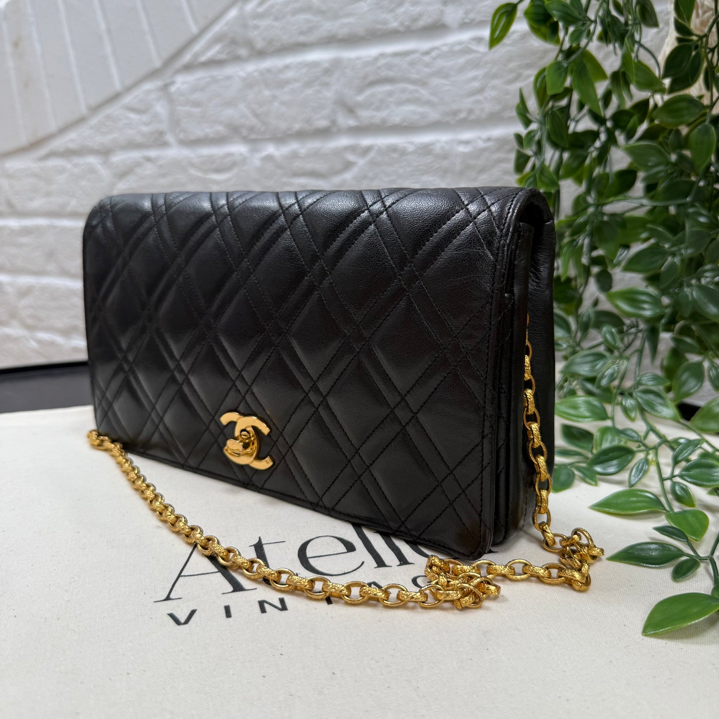 Chanel Rare 1986 Double Diamond Quilted Bijoux Chain Classic Rectangle