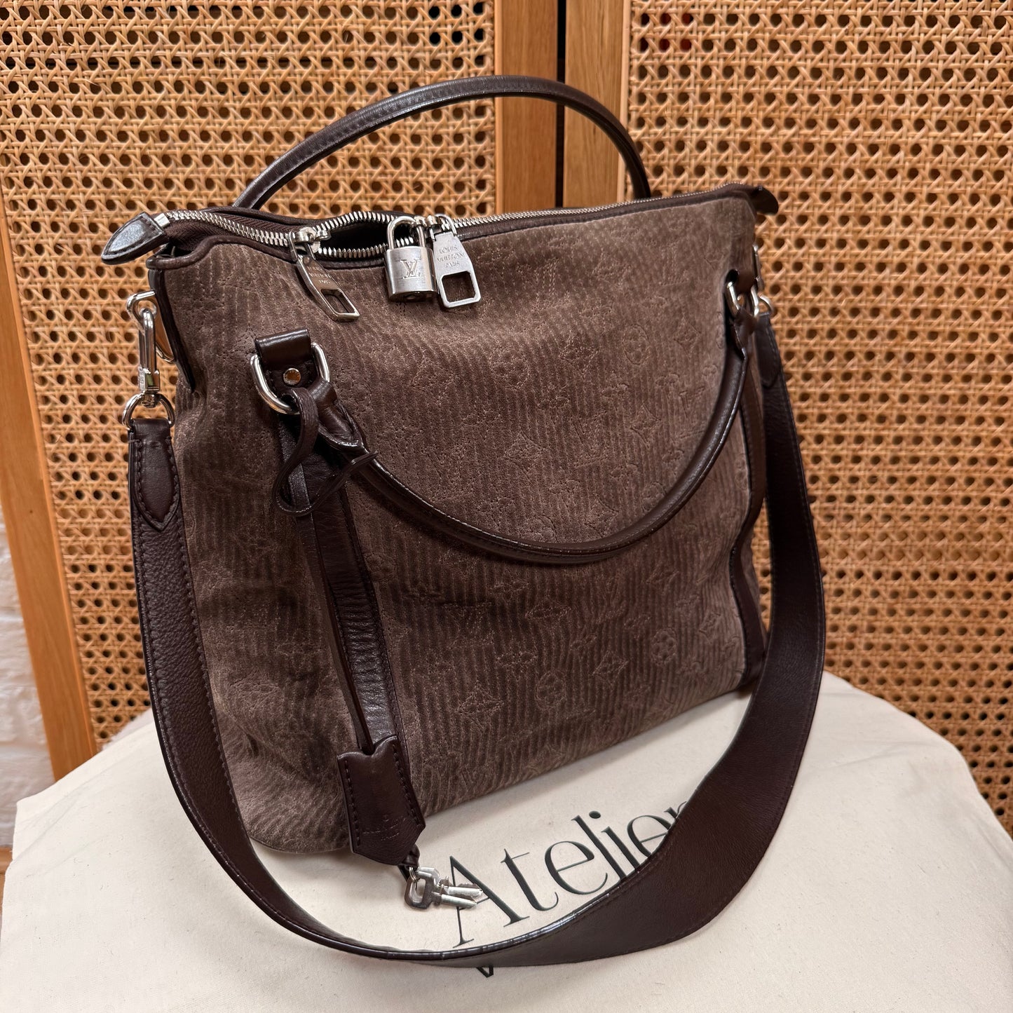 Louis Vuitton 2011 Antheia in Monogram Brown Suede & Leather Two Way