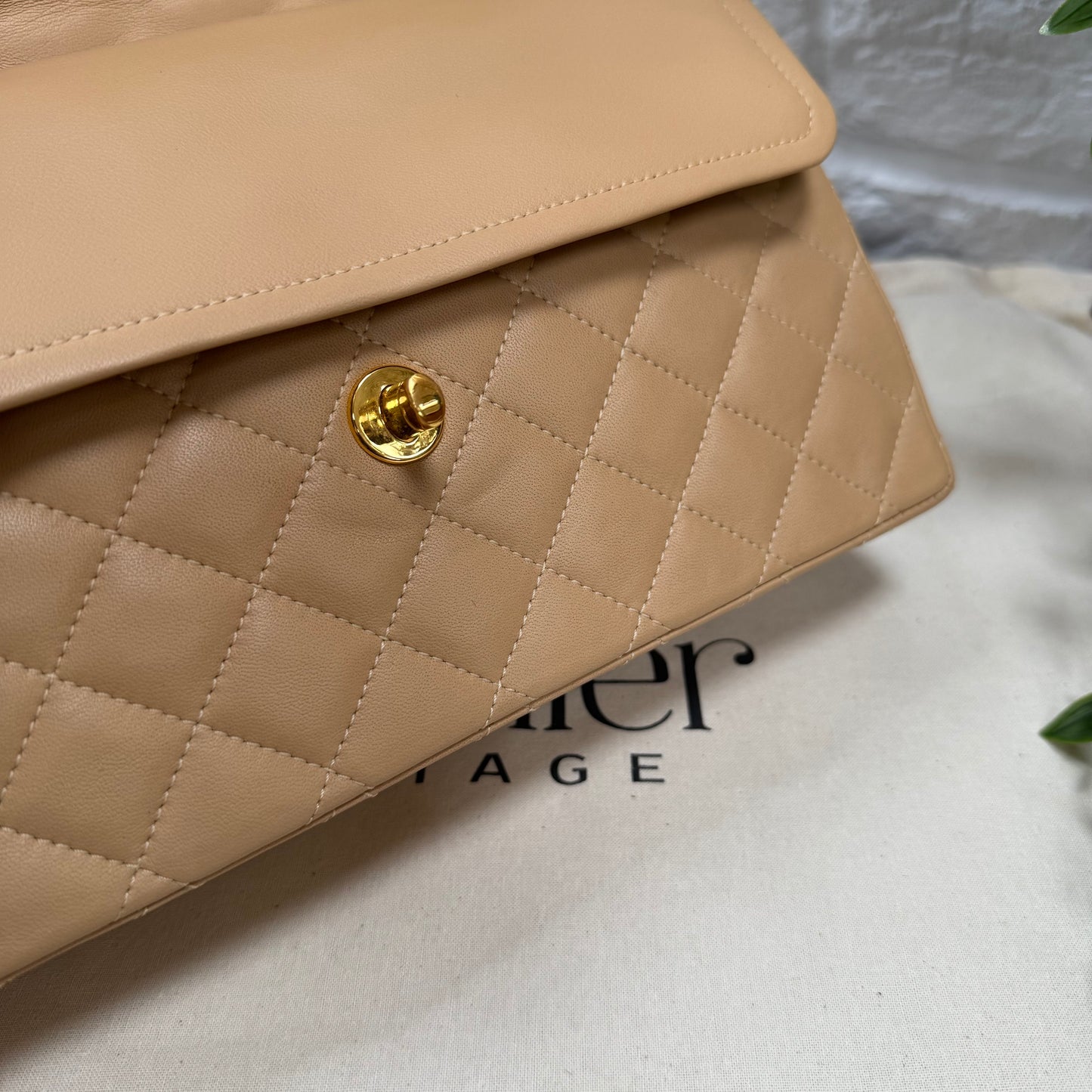 Chanel 1991 Dark Beige Paris Limited Edition Double Flap Medium