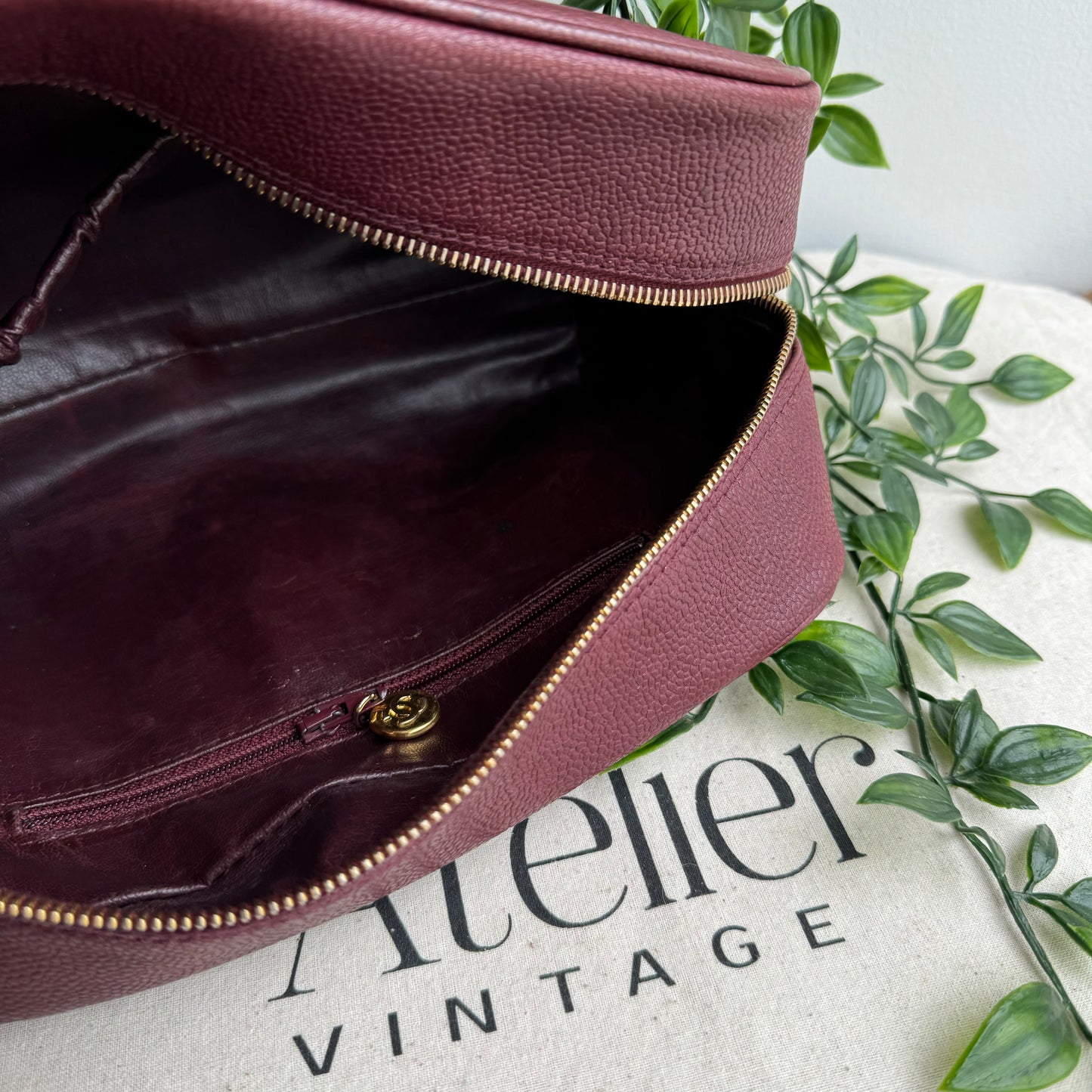 Chanel Early 1990s Caviar Leather Vanity/Toiletry Case