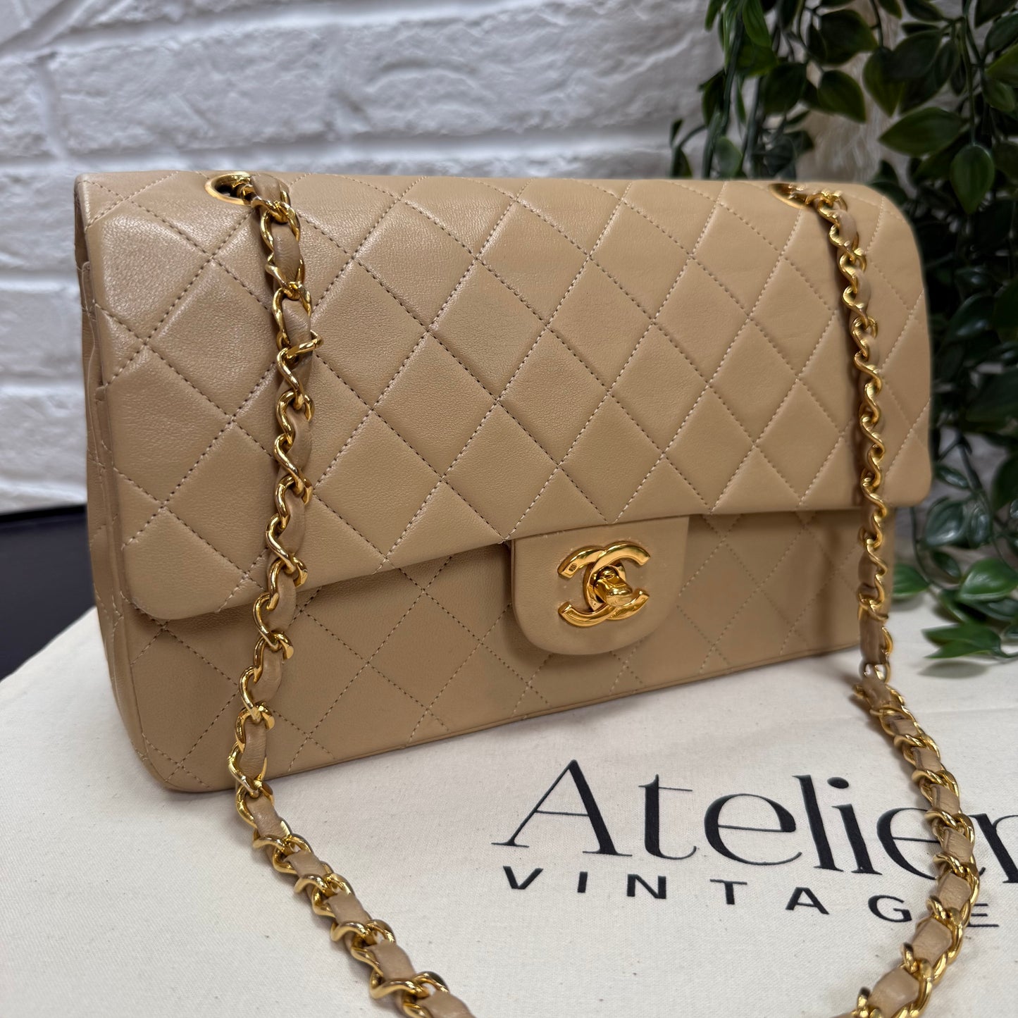 Chanel Rare 1989 Dark Beige Classic Double Flap Medium