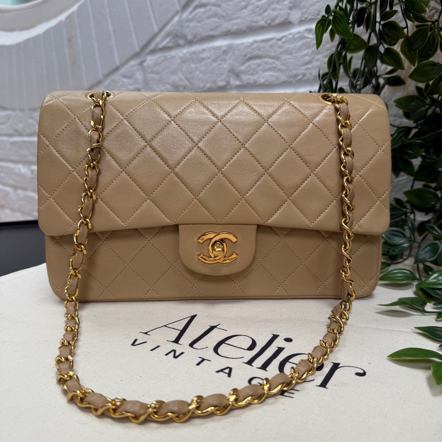 Chanel Rare 1989 Dark Beige Classic Double Flap Medium